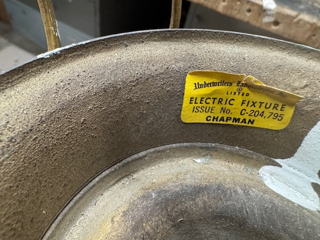 AL1-078: Late 20th C Chapman Lighting Brass & Tole Pointe Billiard Table Ceiling Light Fixture