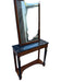 French Empire Style Mid Century Console Table & Mirror With Portoro Marble | Work of Man