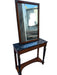 French Empire Style Mid Century Console Table & Mirror With Portoro Marble | Work of Man