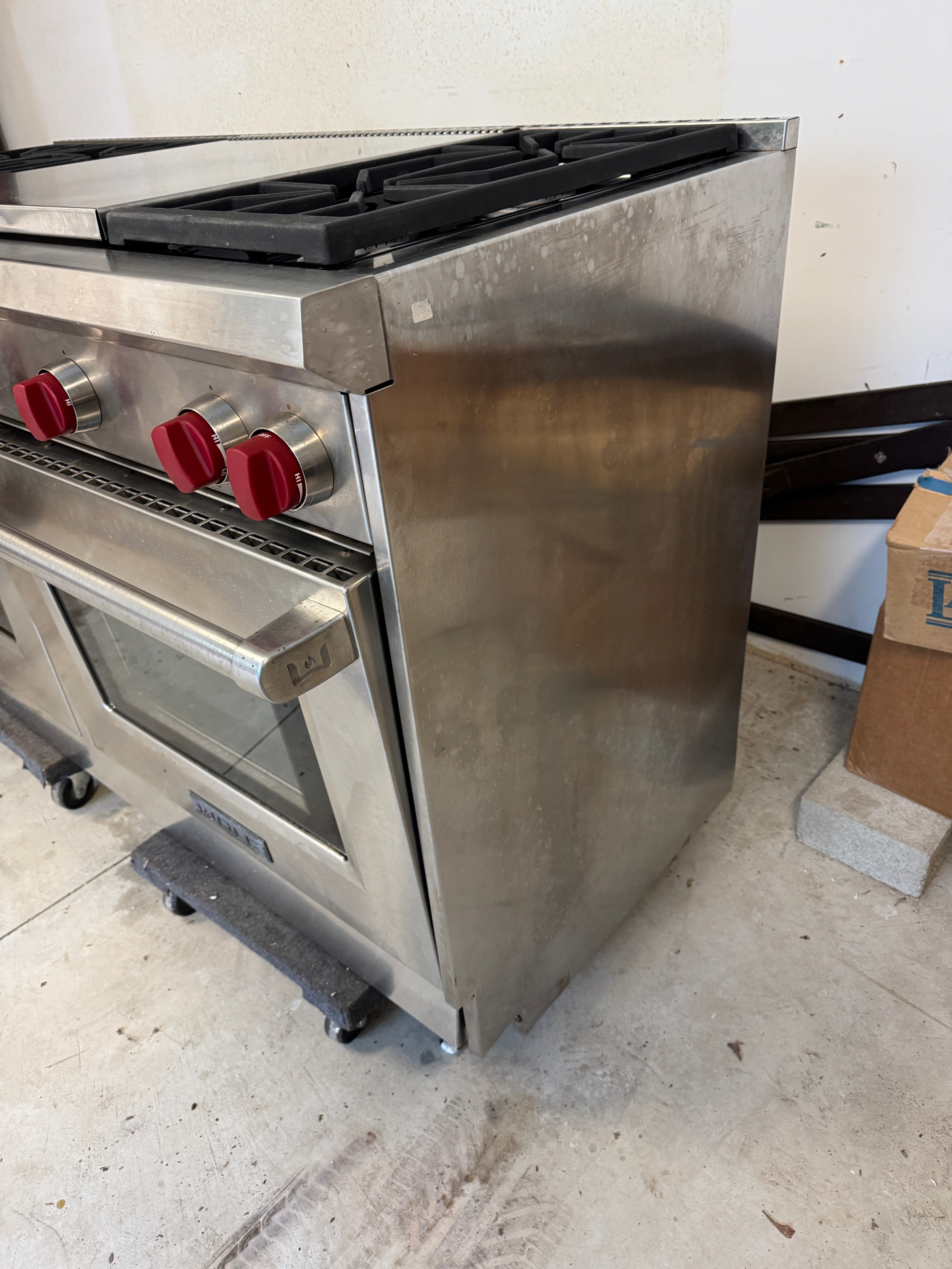 CR13-001: Wolf 60" Gas Range Model # GR606F With French Top Never Used