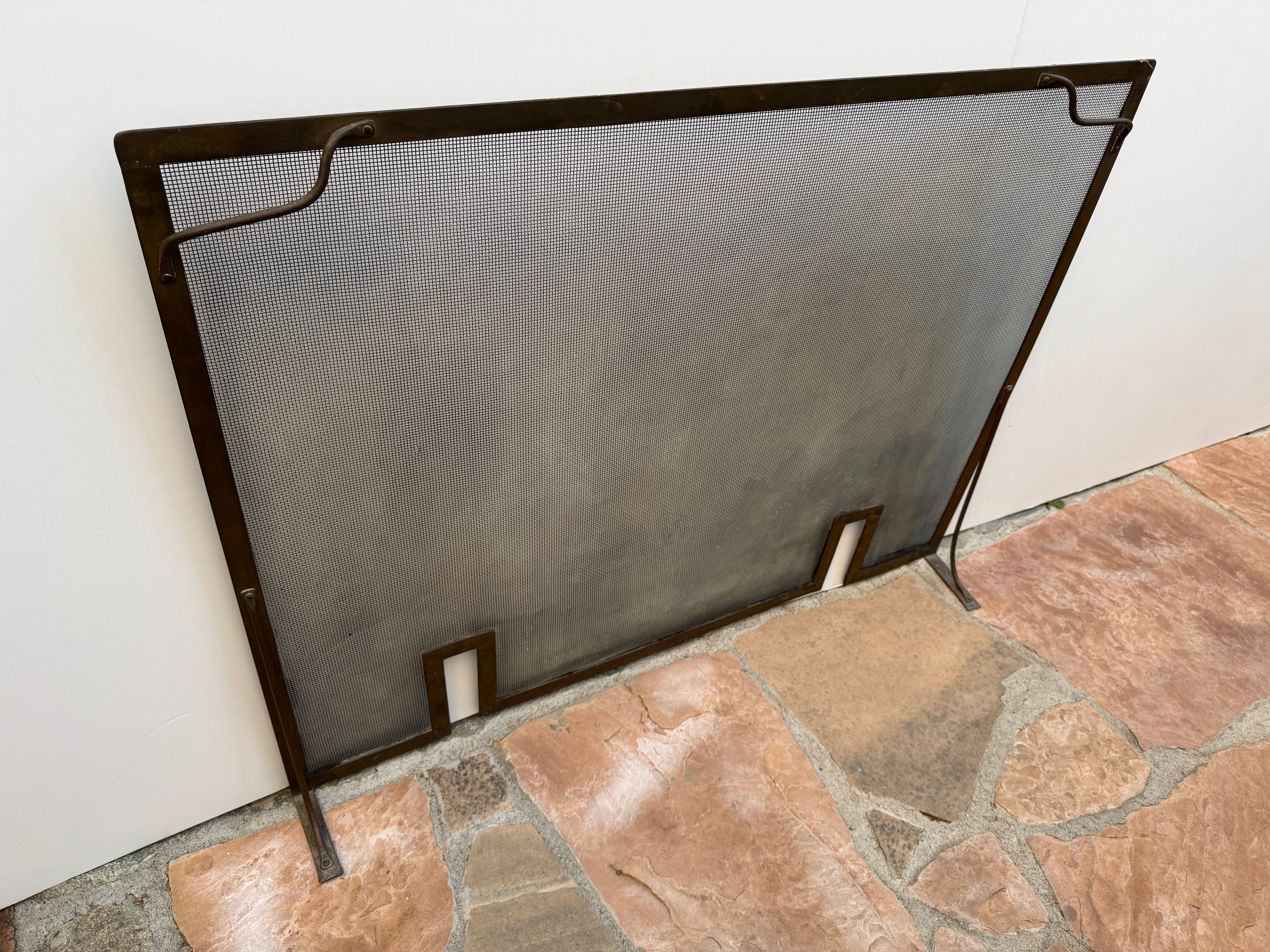 AA3-301: Late 19th Century Hand Made Brass Fire Screen