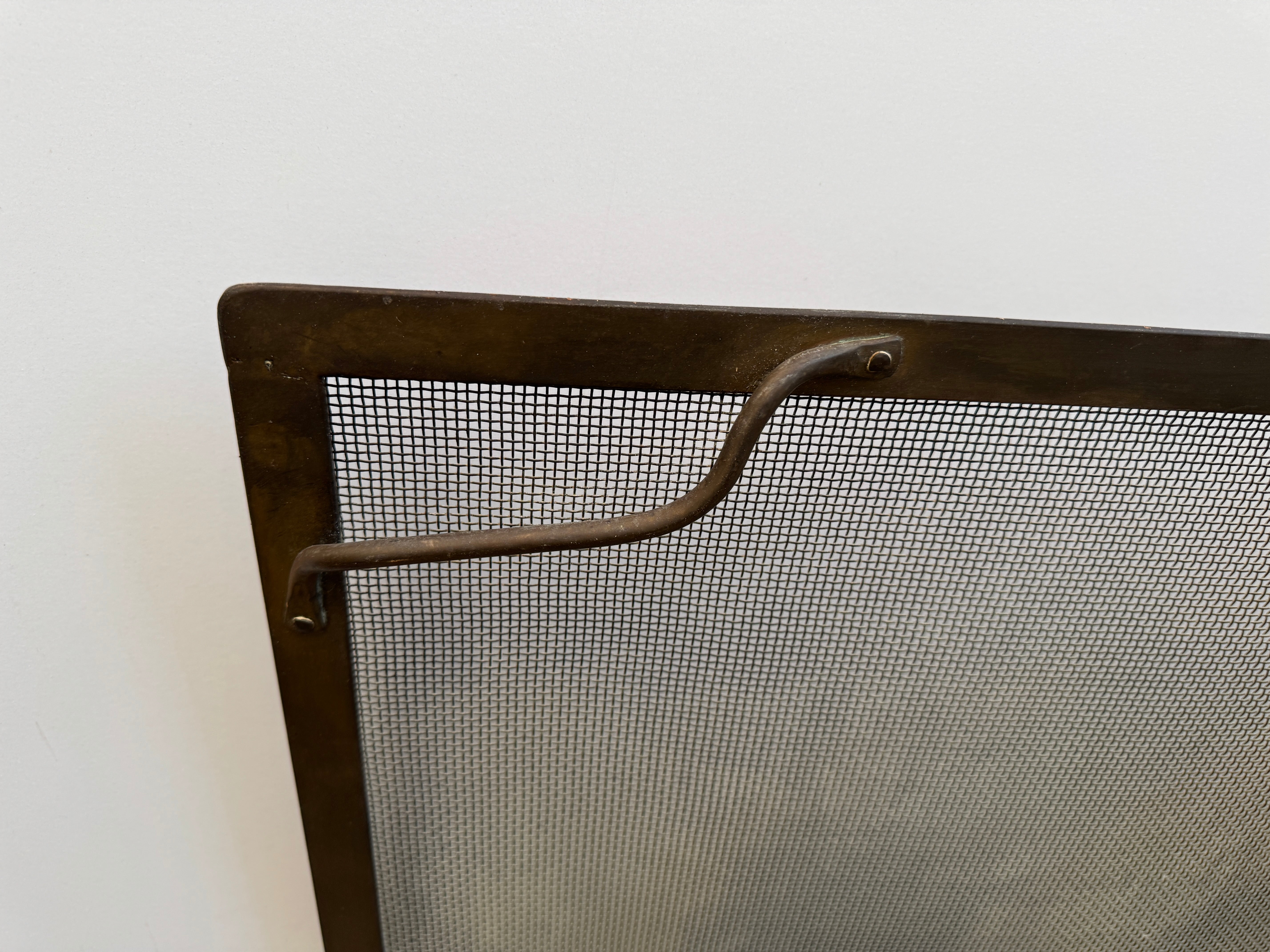 AA3-301: Late 19th Century Hand Made Brass Fire Screen