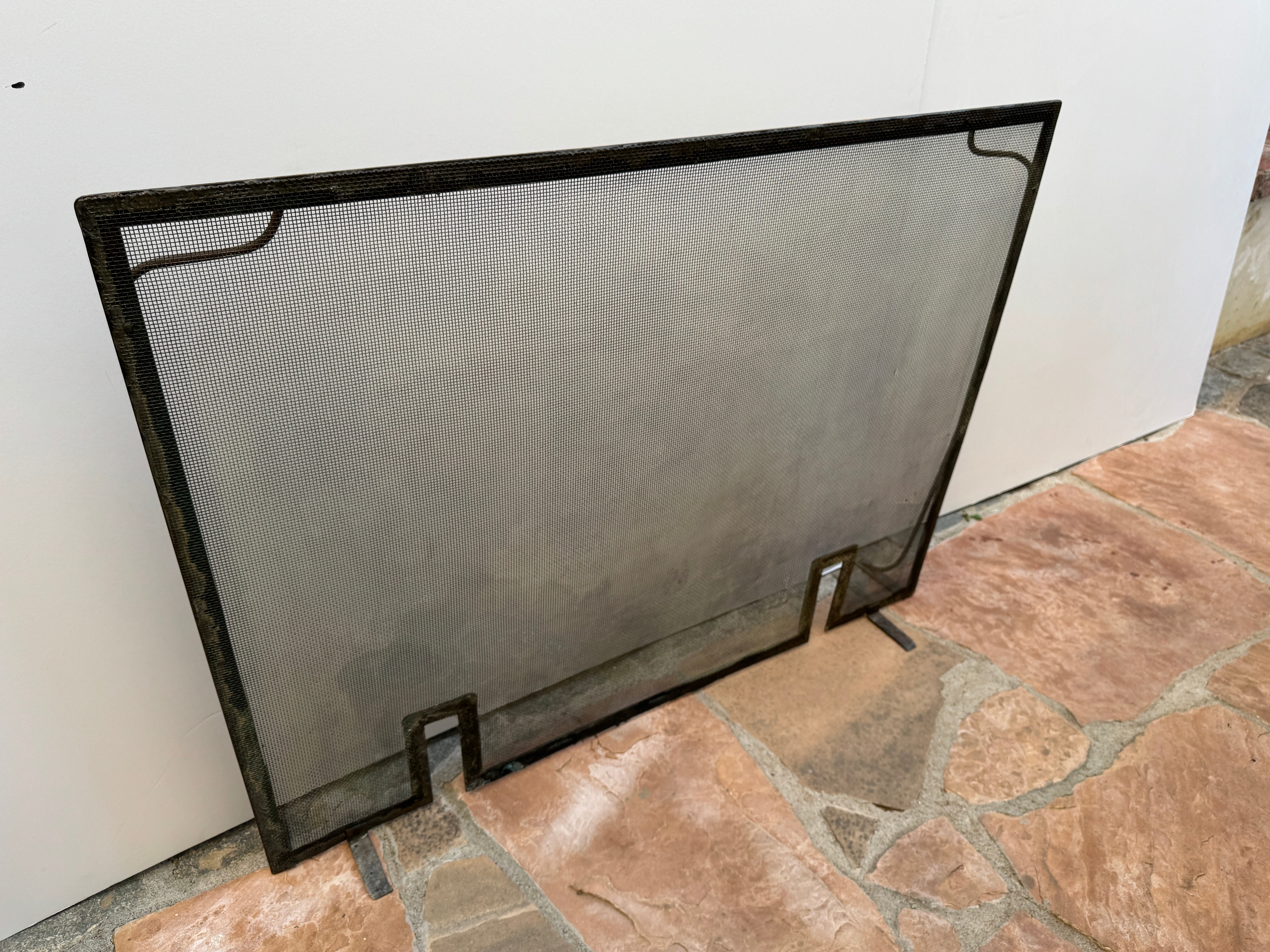 AA3-301: Late 19th Century Hand Made Brass Fire Screen