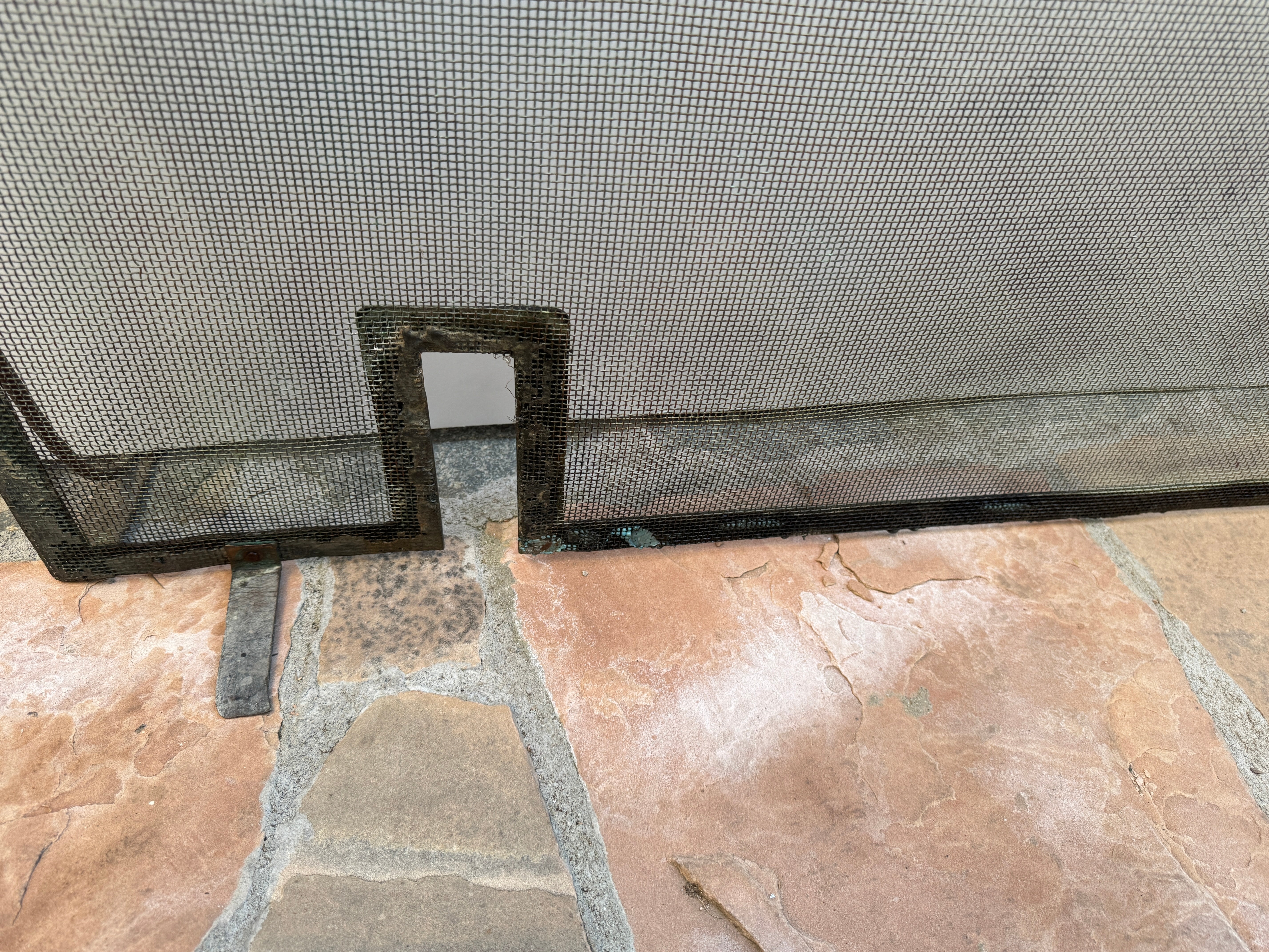 AA3-301: Late 19th Century Hand Made Brass Fire Screen