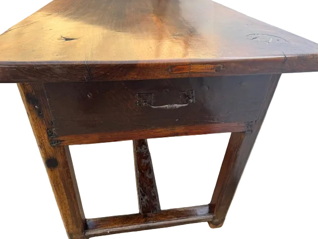 AF1-130: Antique French Provincial Fruitwood Farm Table Circa 1840