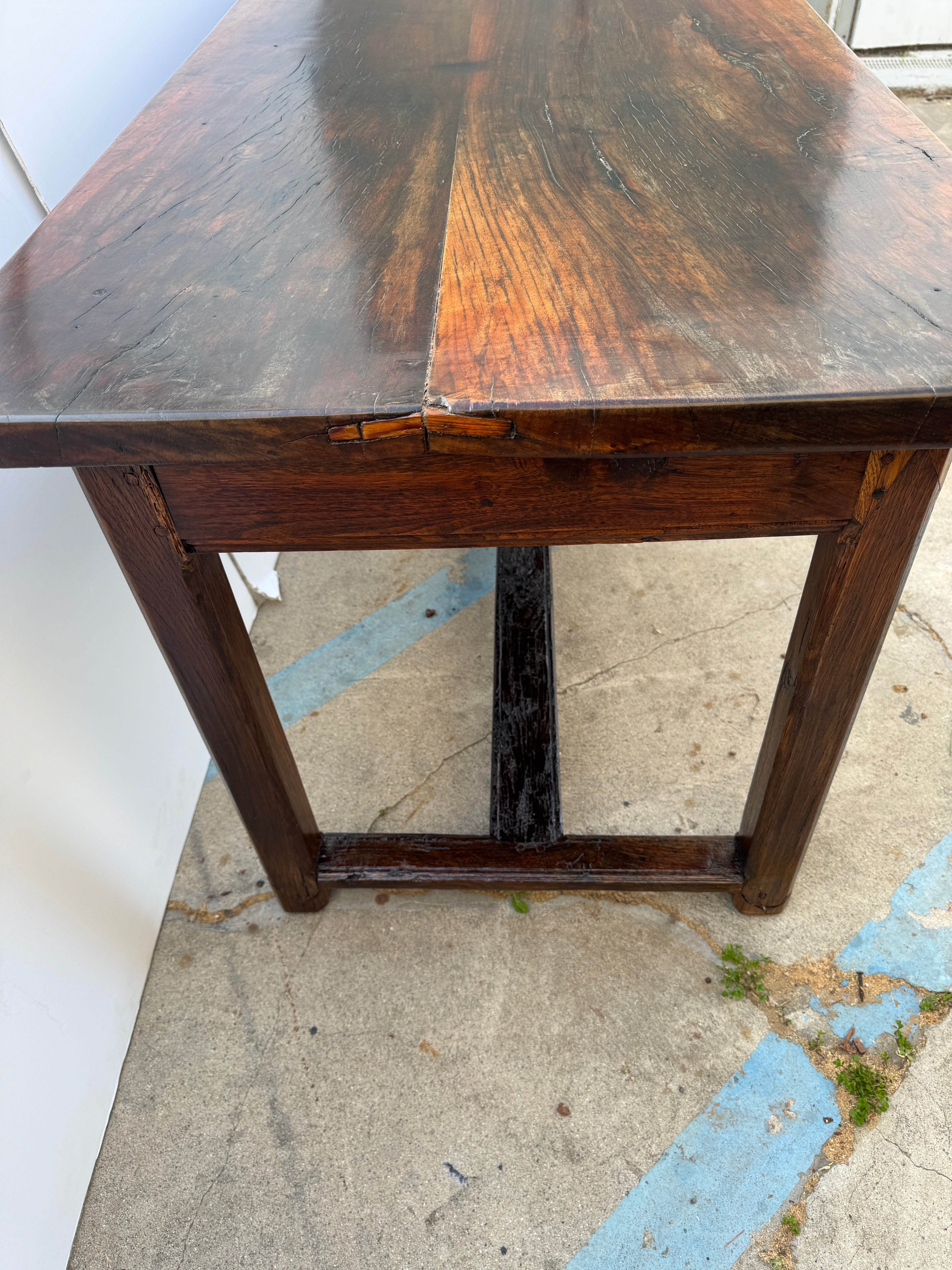 AF1-130: Antique French Provincial Fruitwood Farm Table Circa 1840