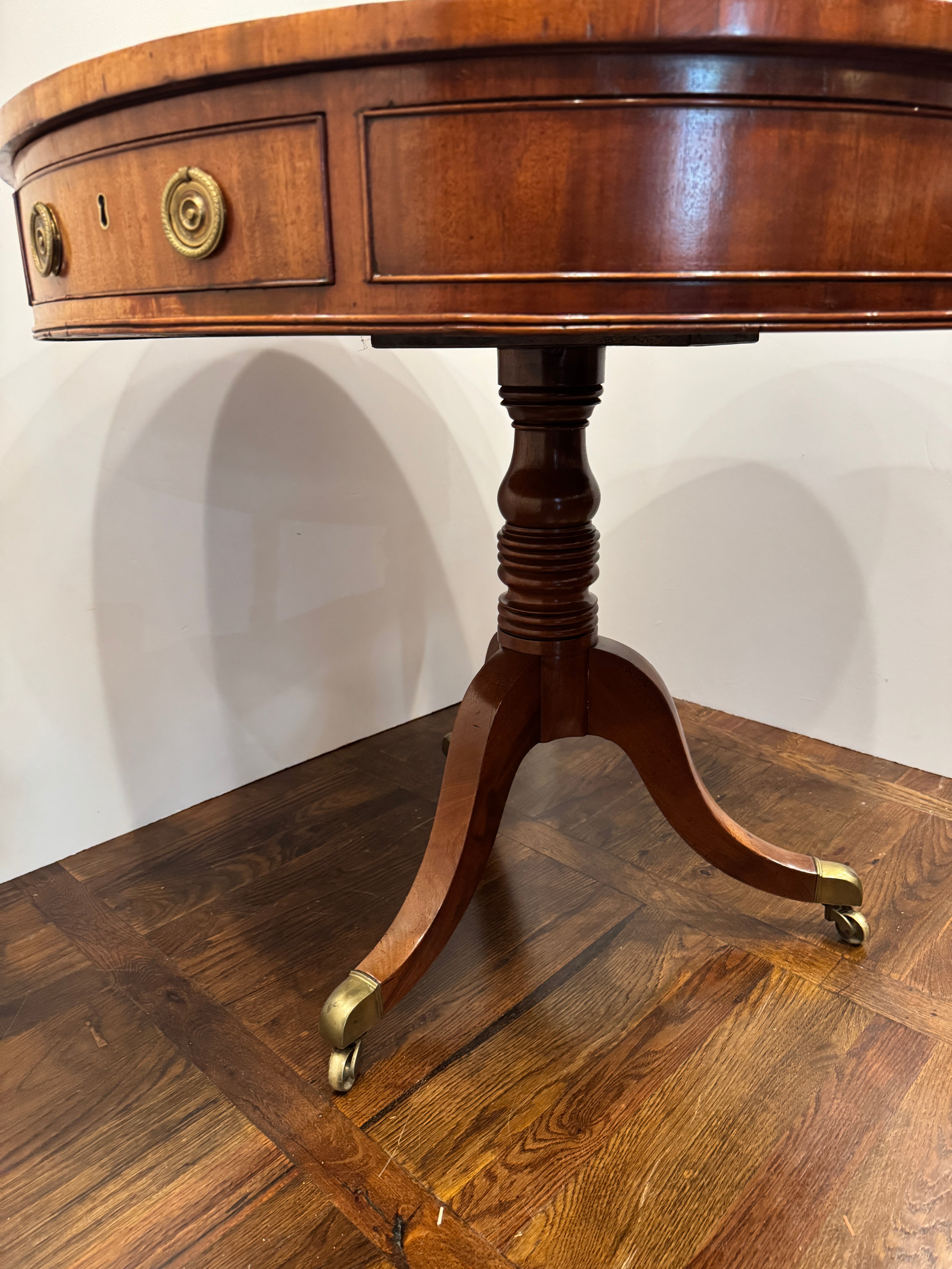 AF1-061: Antique Early 19th Century English Regency Mahogany Drum Rent Table