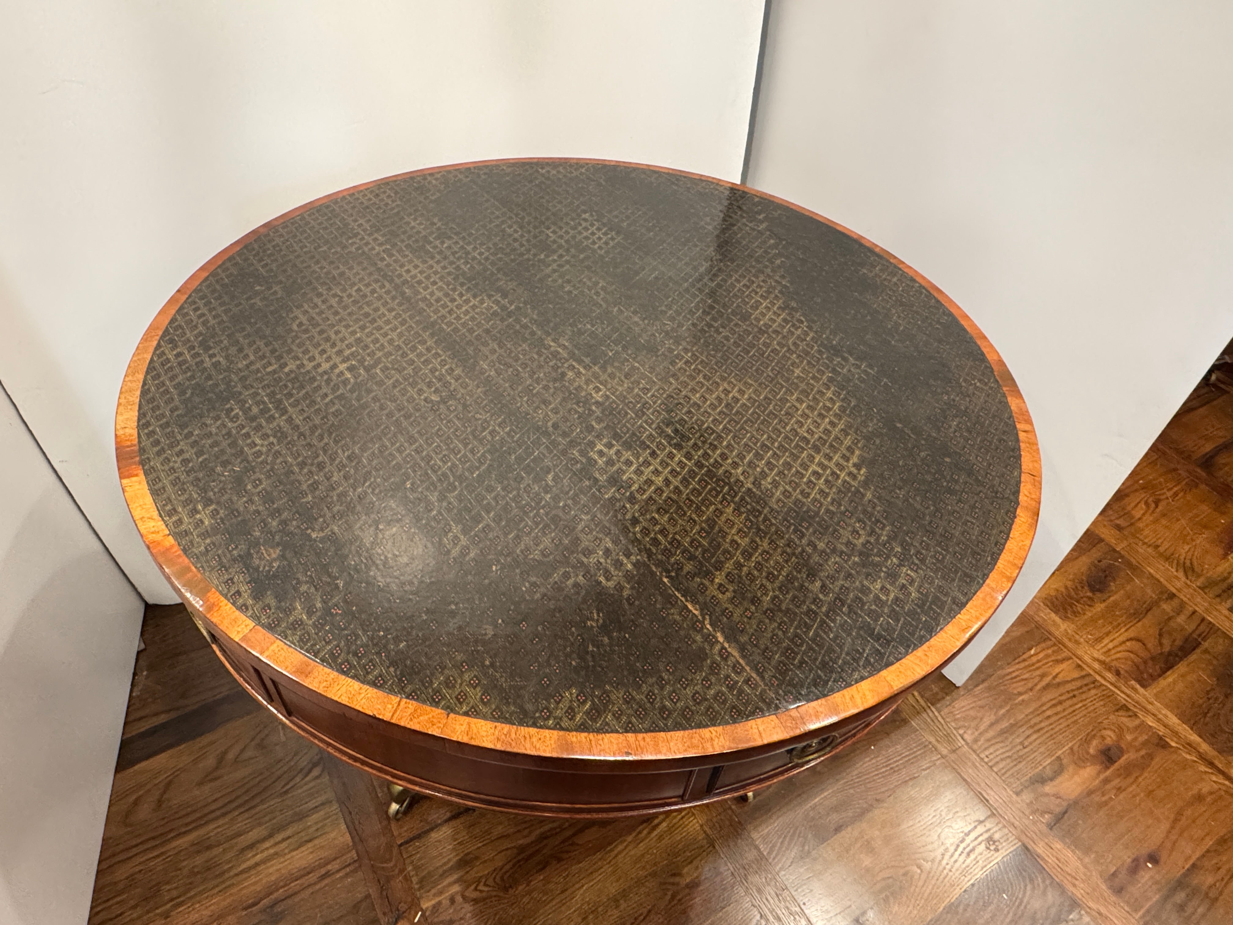 AF1-061: Antique Early 19th Century English Regency Mahogany Drum Rent Table
