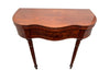 Antique American Sheraton Boston Mahogany Serpentine Flip Top Card Table | Work of Man