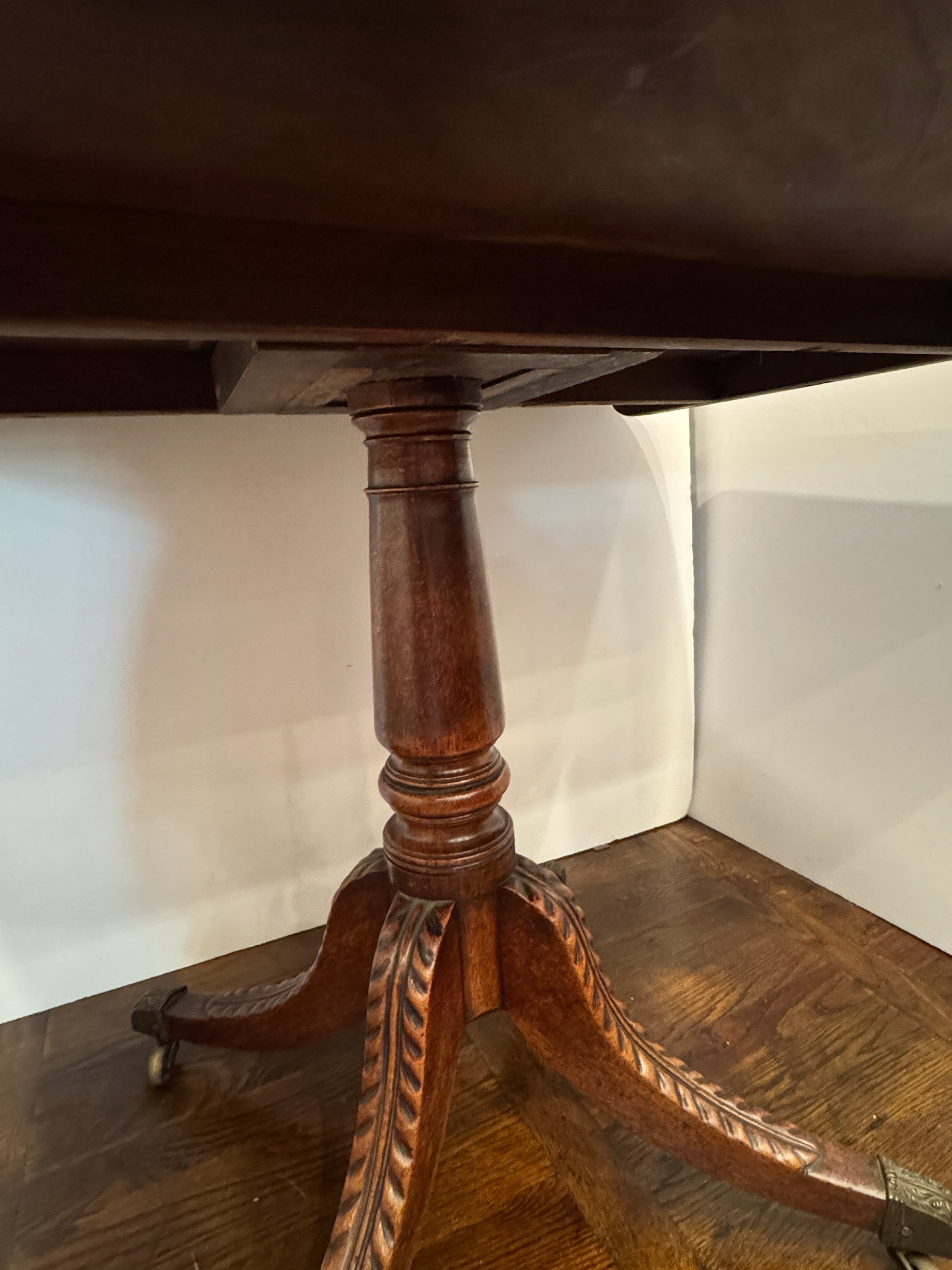 AF1-165:  Antique English Regency Mahogany Tilt-Top Breakfast Table Early 19th Century