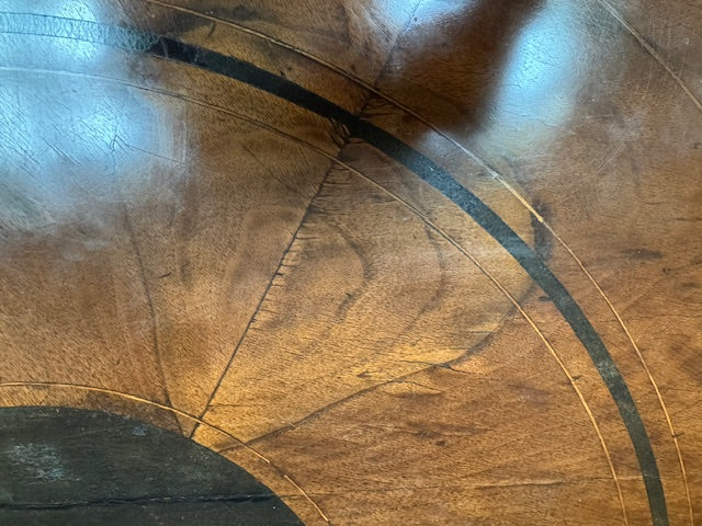 AF1-070:  Antique American Classical Walnut Center Table With Stags Leap Inlay Early 19th Century