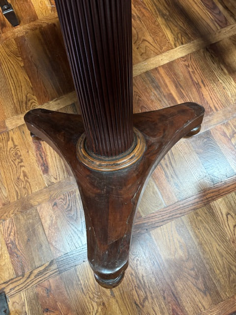 AF1-070:  Antique American Classical Walnut Center Table With Stags Leap Inlay Early 19th Century