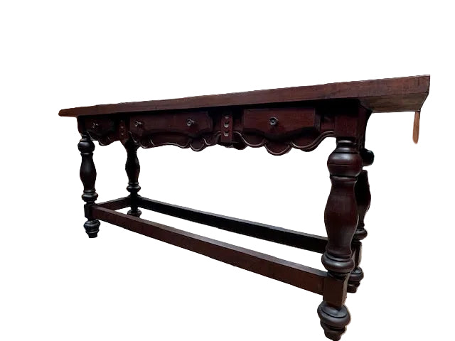 AF1-317: Antique Late 19th Century Mahogany Spanish Colonial Revival Console Table