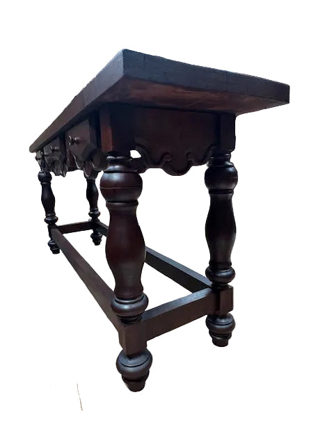 AF1-317: Antique Late 19th Century Mahogany Spanish Colonial Revival Console Table
