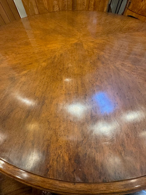 AF1-356: Therien Studio Workshops Large Walnut Circular Dining Table Late 20th Century