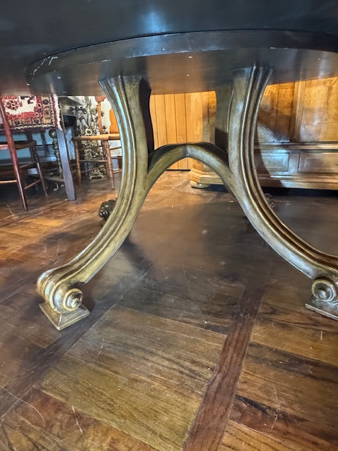 AF1-356: Therien Studio Workshops Large Walnut Circular Dining Table Late 20th Century