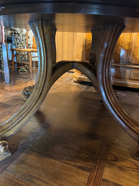 AF1-356: Therien Studio Workshops Large Walnut Circular Dining Table Late 20th Century