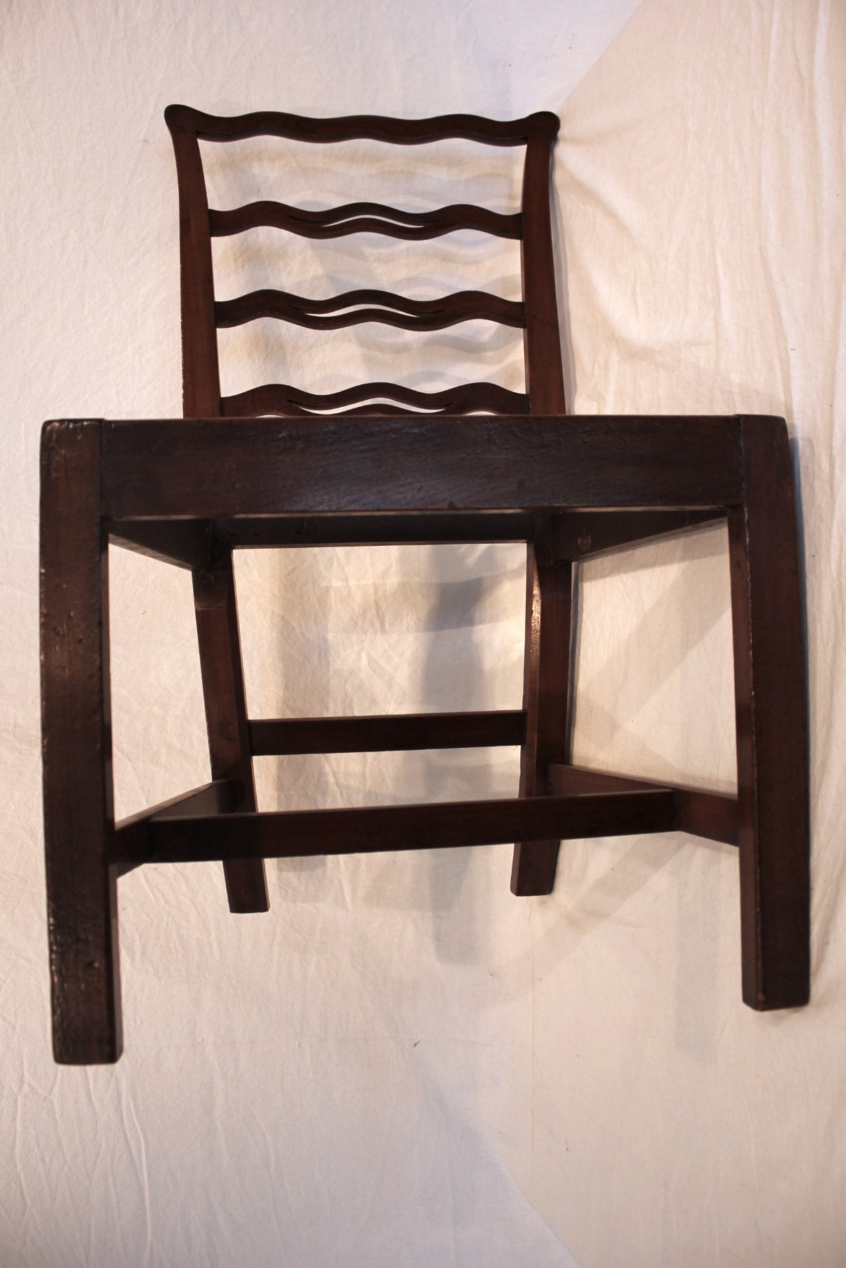 AF2-613: Antique American Federal Mahogany Ladder-Back Side Chair Early 19th Century