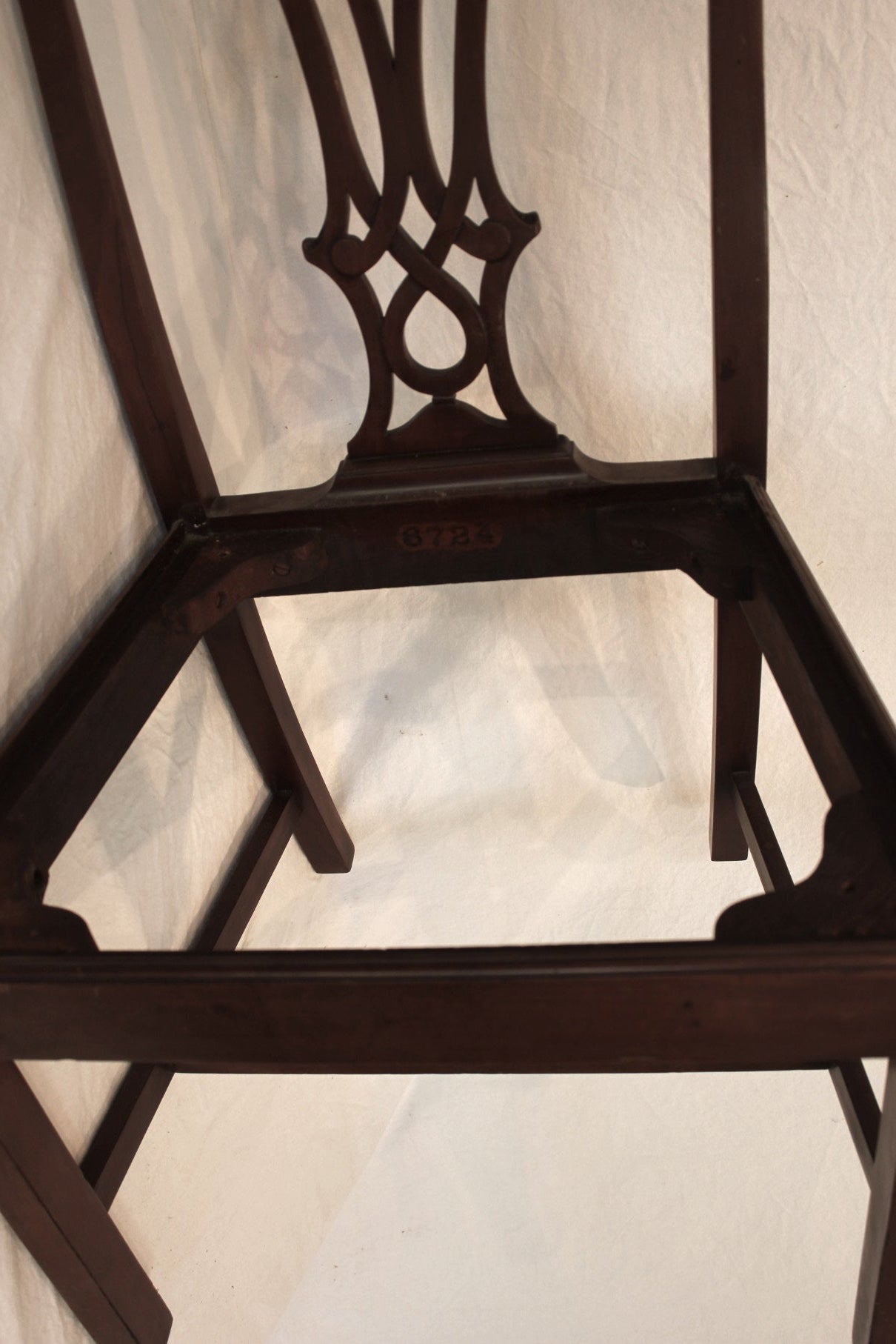 AF2-600: Antique Early 19th Century American Federal Chippendale Style Side Chair