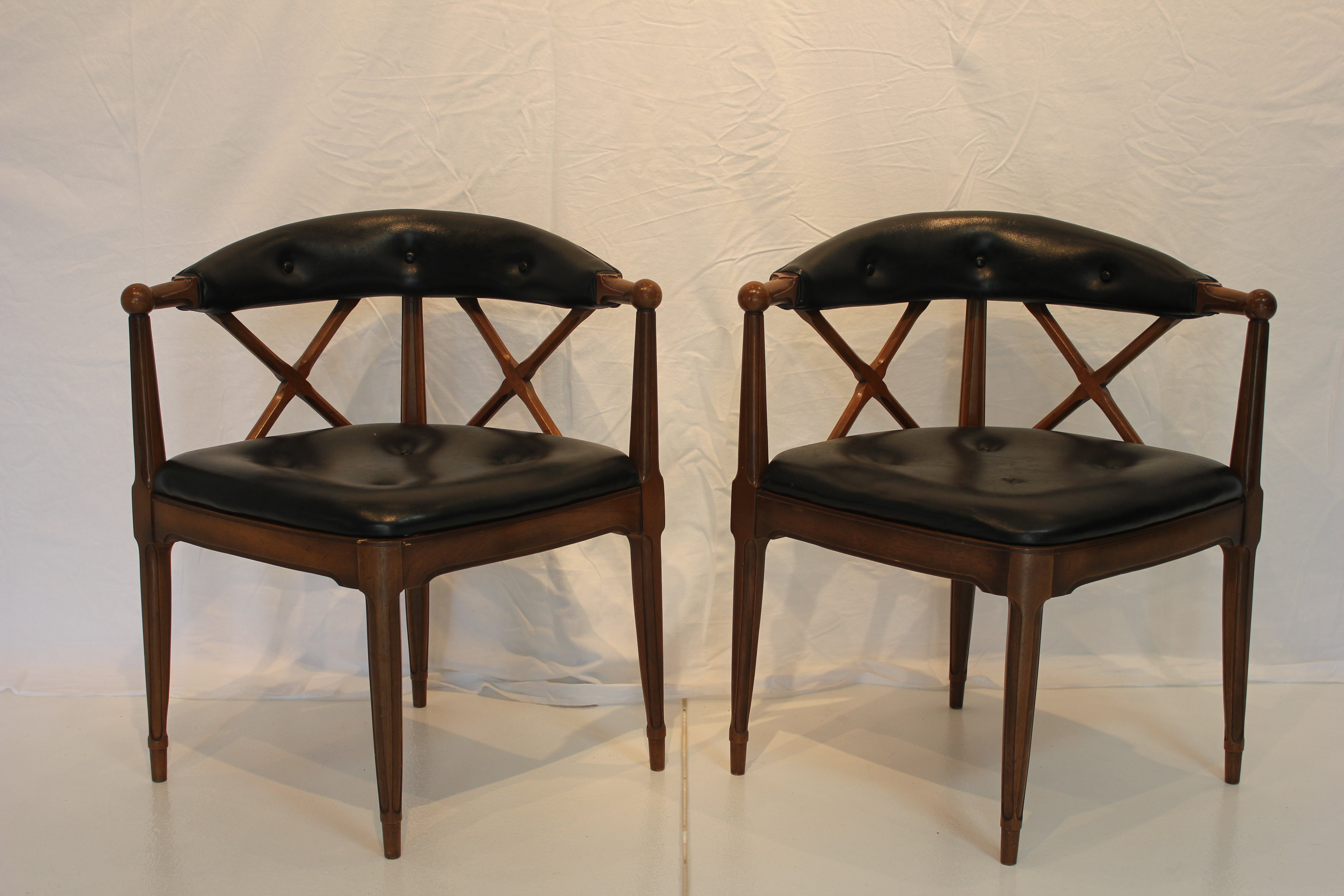 AF2-314: Vintage Set of 4 mid 20th Century Corner Arm Chairs