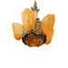 Antique Circa 1920's Art Deco English Tudor Amber Glass Shade Chandelier | Work of Man
