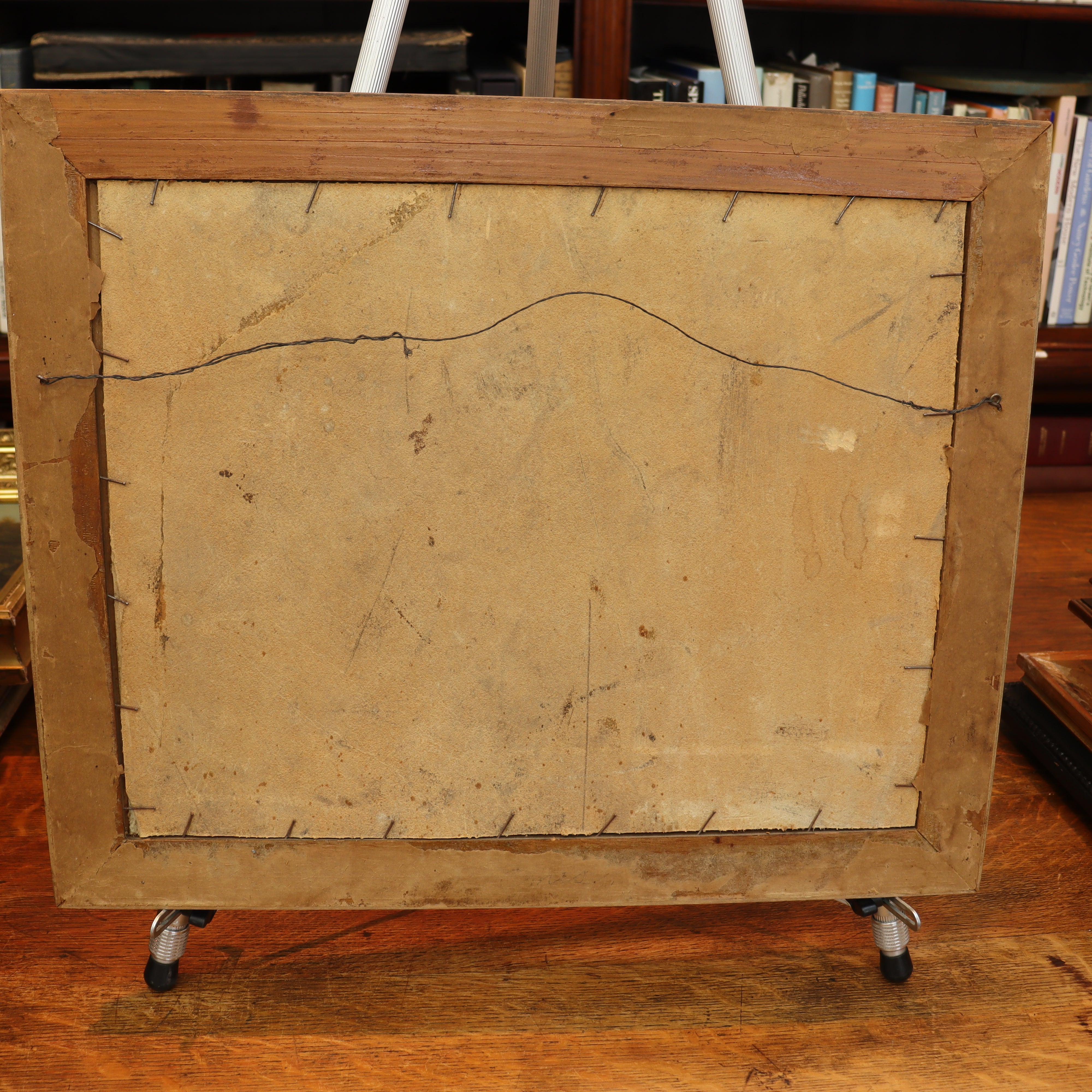 AW130 - Elizabeth Hunt Barrett Framed Oil on Canvas Painting - Fence Line