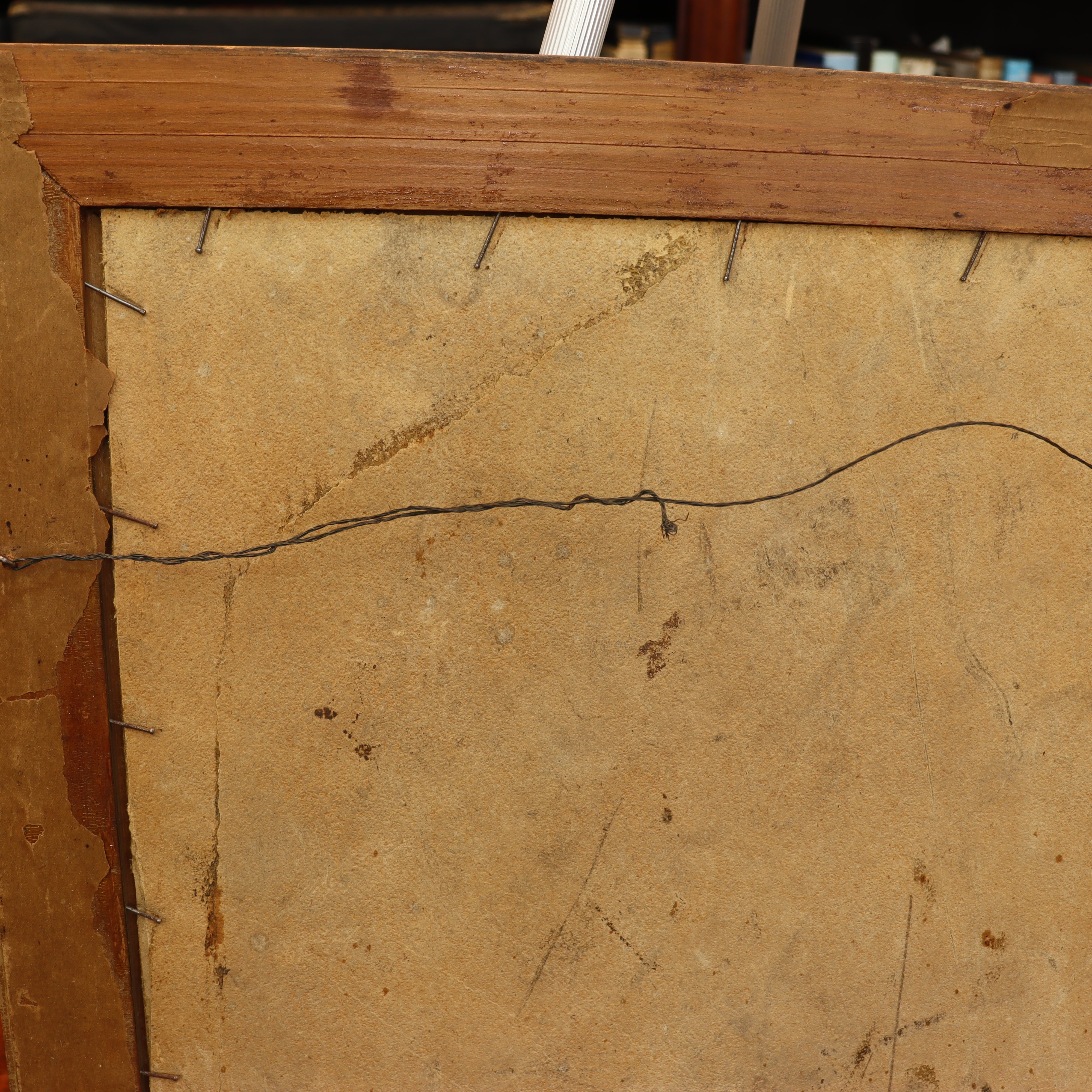 AW130 - Elizabeth Hunt Barrett Framed Oil on Canvas Painting - Fence Line