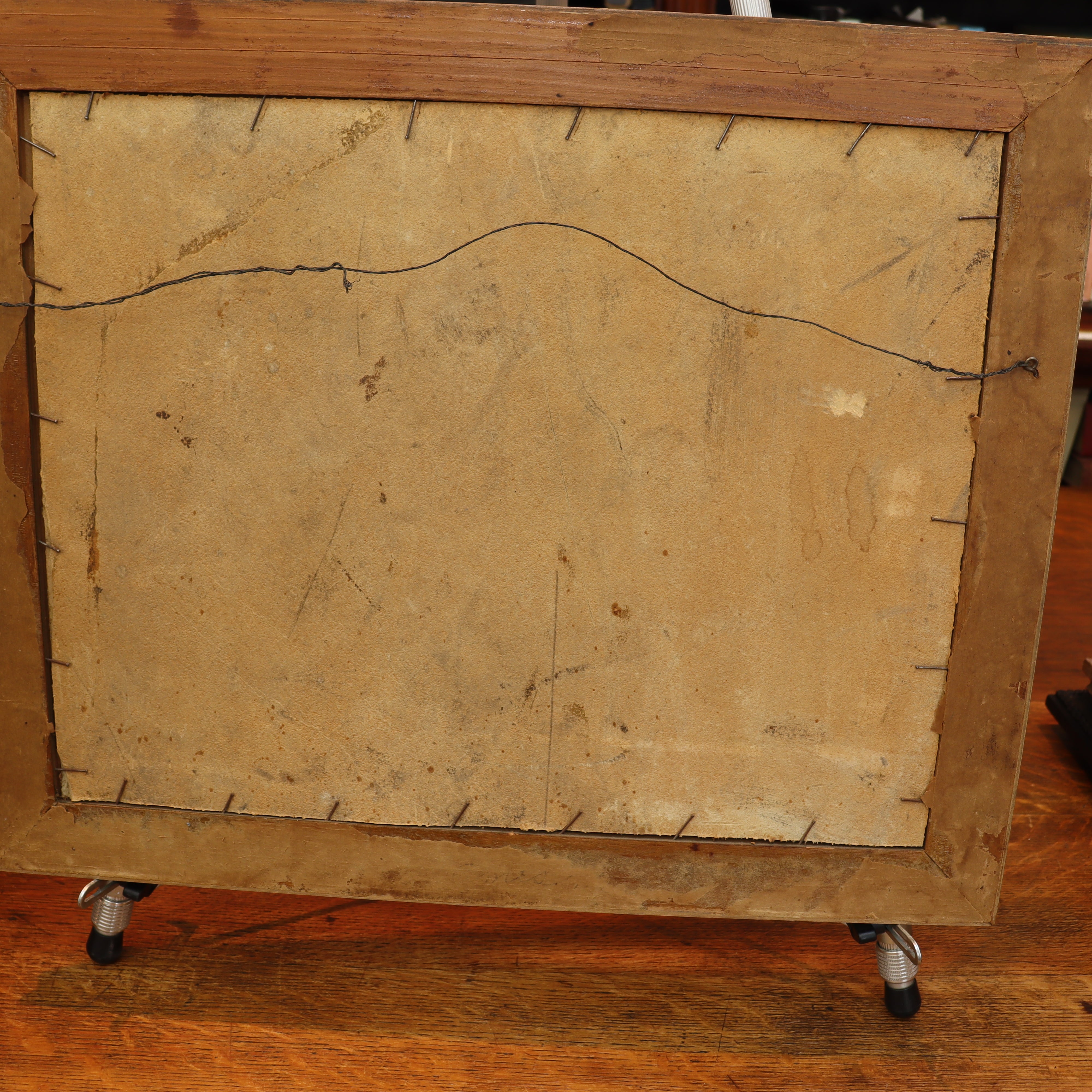 AW130 - Elizabeth Hunt Barrett Framed Oil on Canvas Painting - Fence Line