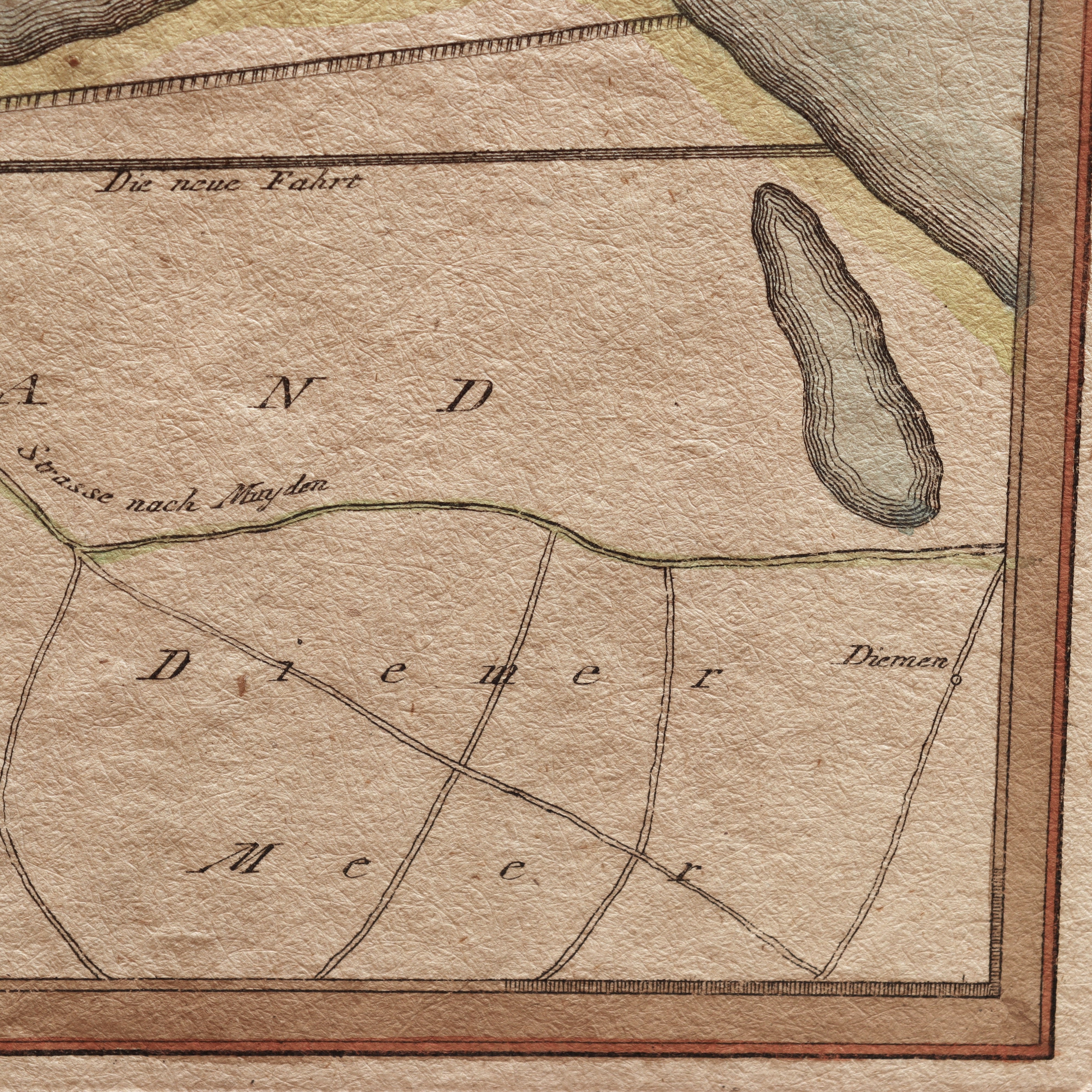 AW7-071: Antique Later Engraving of a 17th Century Hand Colored Engraved Map of the City of Amsterdam