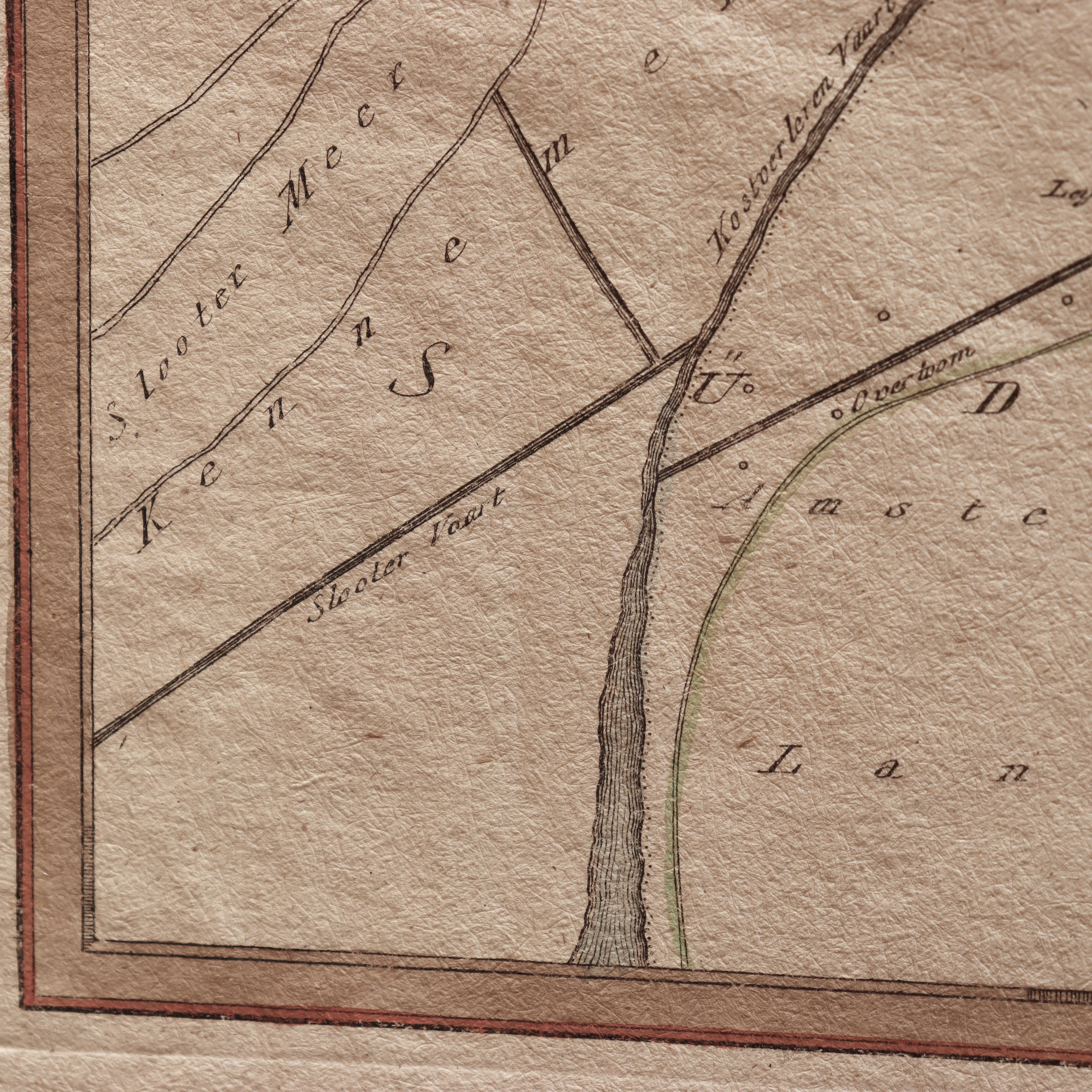 AW7-071: Antique Later Engraving of a 17th Century Hand Colored Engraved Map of the City of Amsterdam