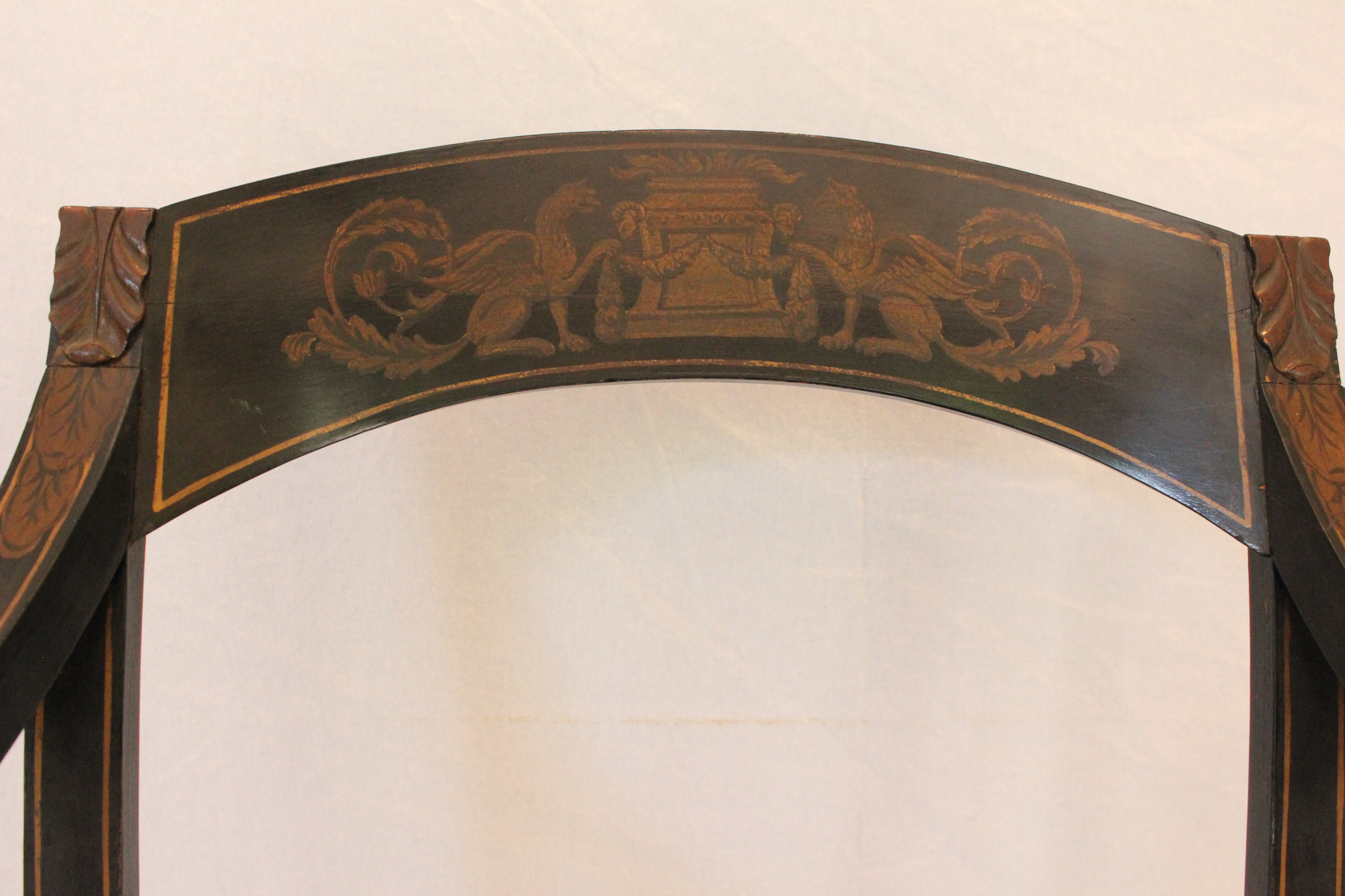 AF2-361: Jean-Joseph Chapuis Antique Pair of Circa 1805 Empire Campaign Style Arm Chairs