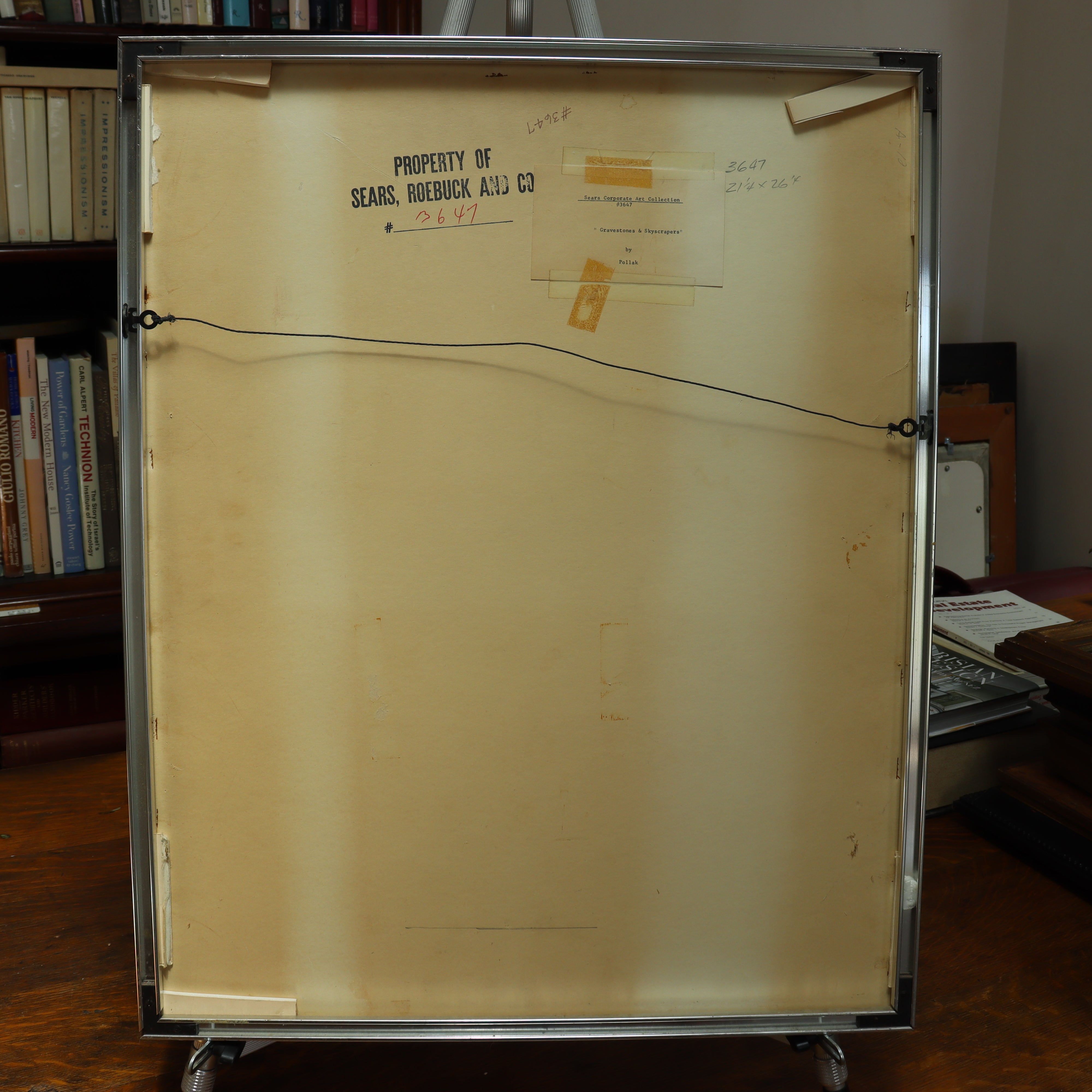 AW7-110: Max Pollak - Gravestones & Skyscrapers - Modernist Hand Colored Etching