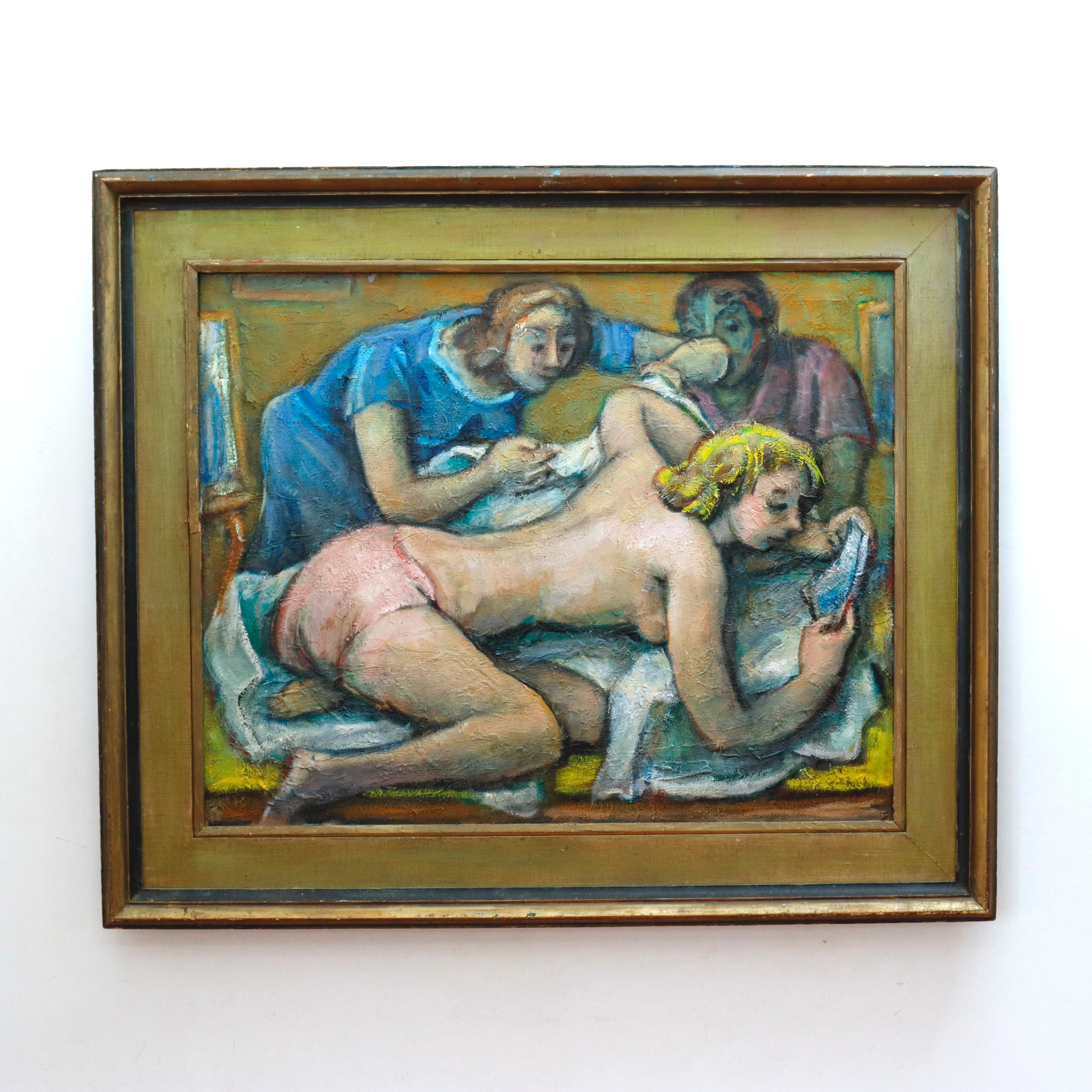 AW909: Samuel Heller "Lavishment" Mid Century Modernist Oil on Canvas Painting