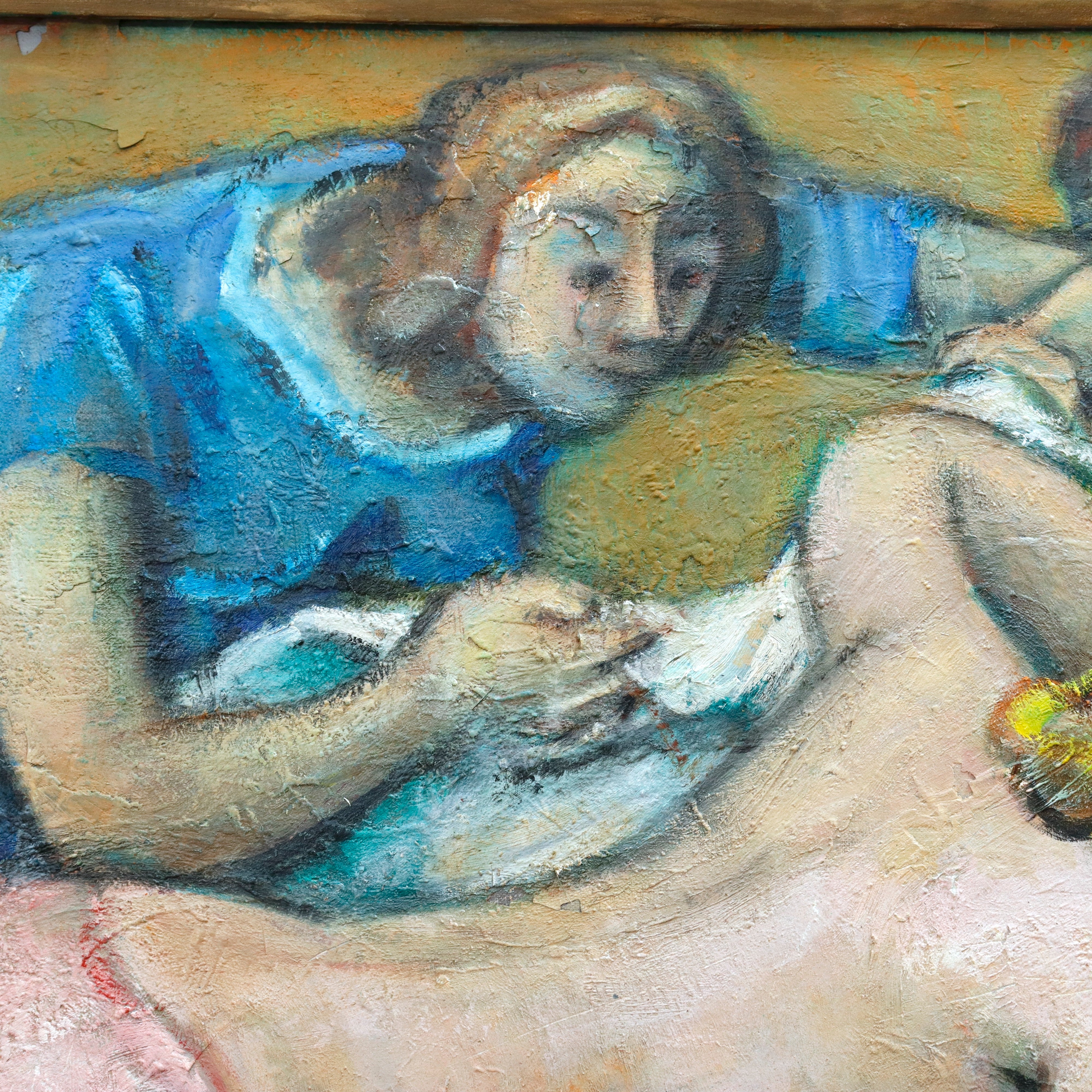 AW909: Samuel Heller "Lavishment" Mid Century Modernist Oil on Canvas Painting