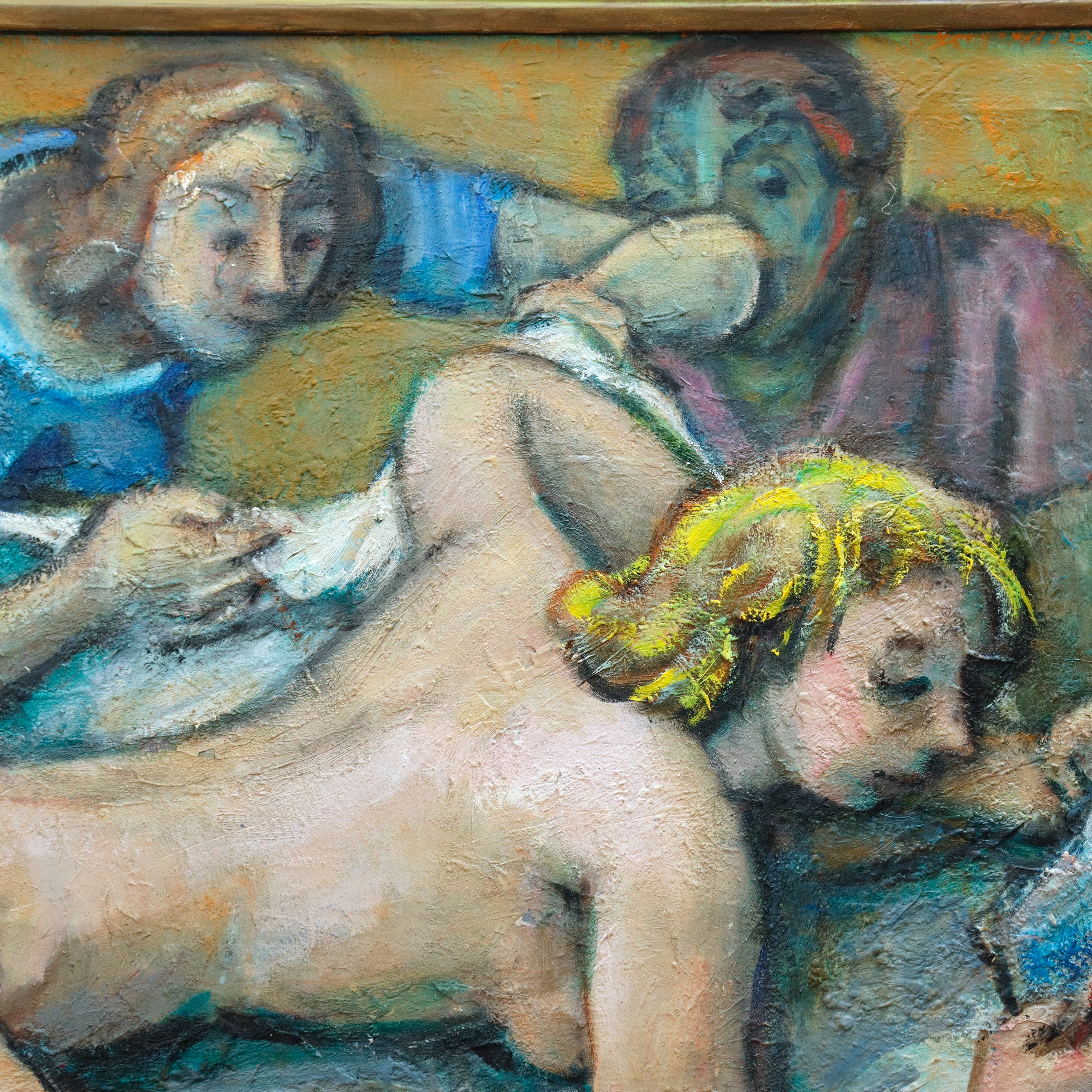 AW909: Samuel Heller "Lavishment" Mid Century Modernist Oil on Canvas Painting