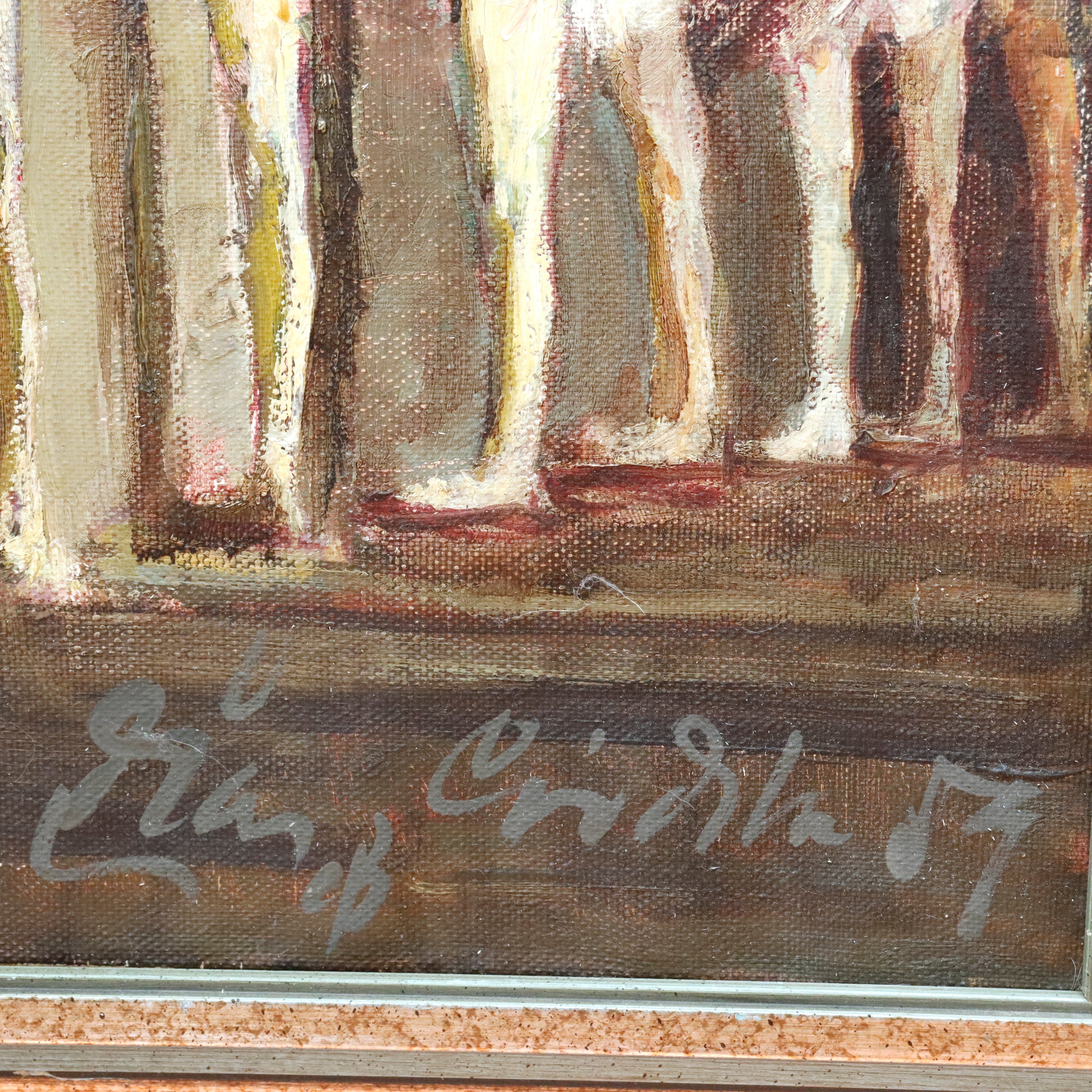 AW912: Ballet Practice Impressionist Oil on Canvas Painting Mid 19th Century