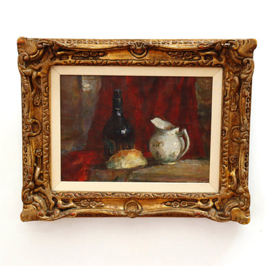 Tatyana Petrova Still Life w/ Bottle & Jug Oil on Canvas Painting | Work of Man