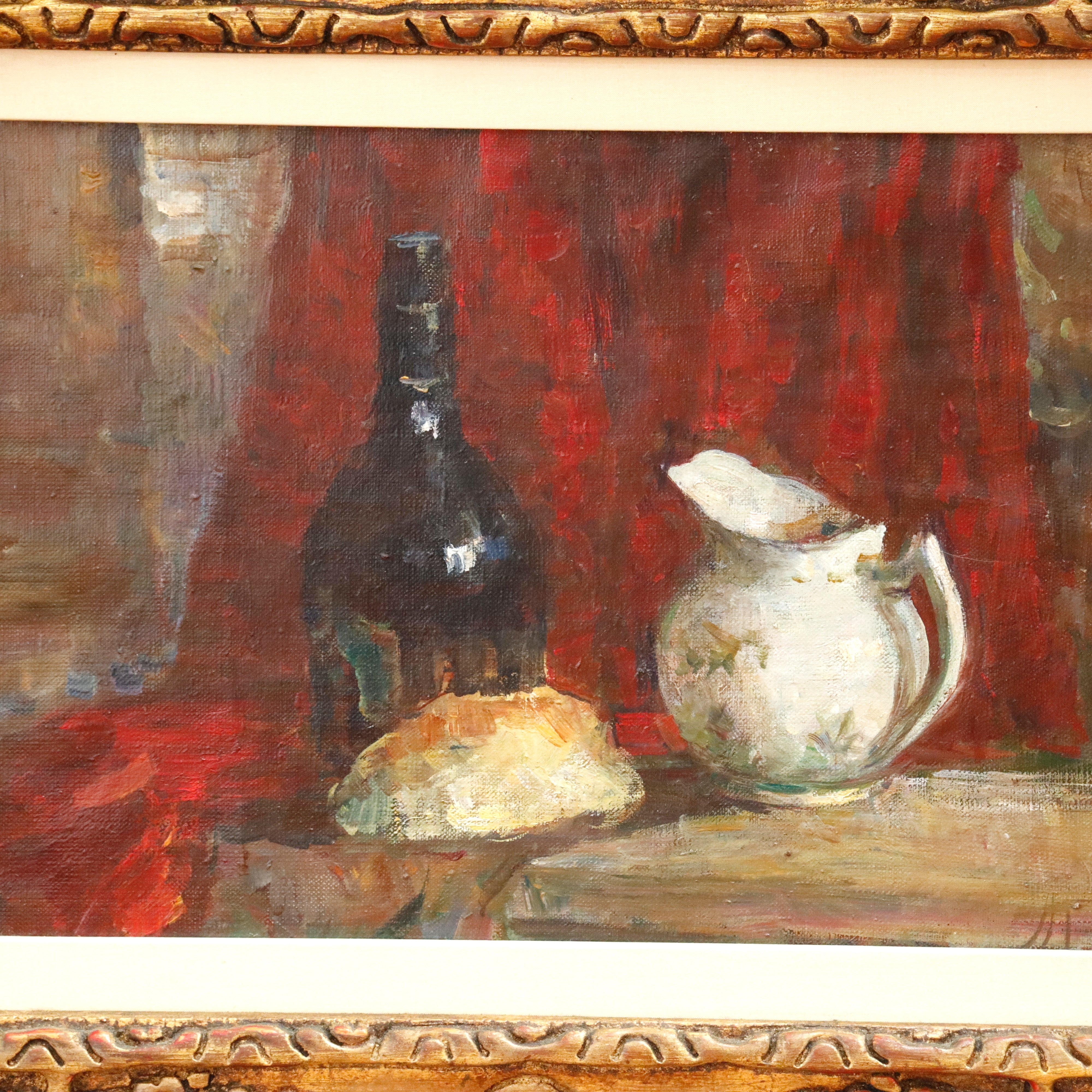 AW308: Tatyana Petrova Still Life w/ Bottle & Jug Oil on Canvas Painting