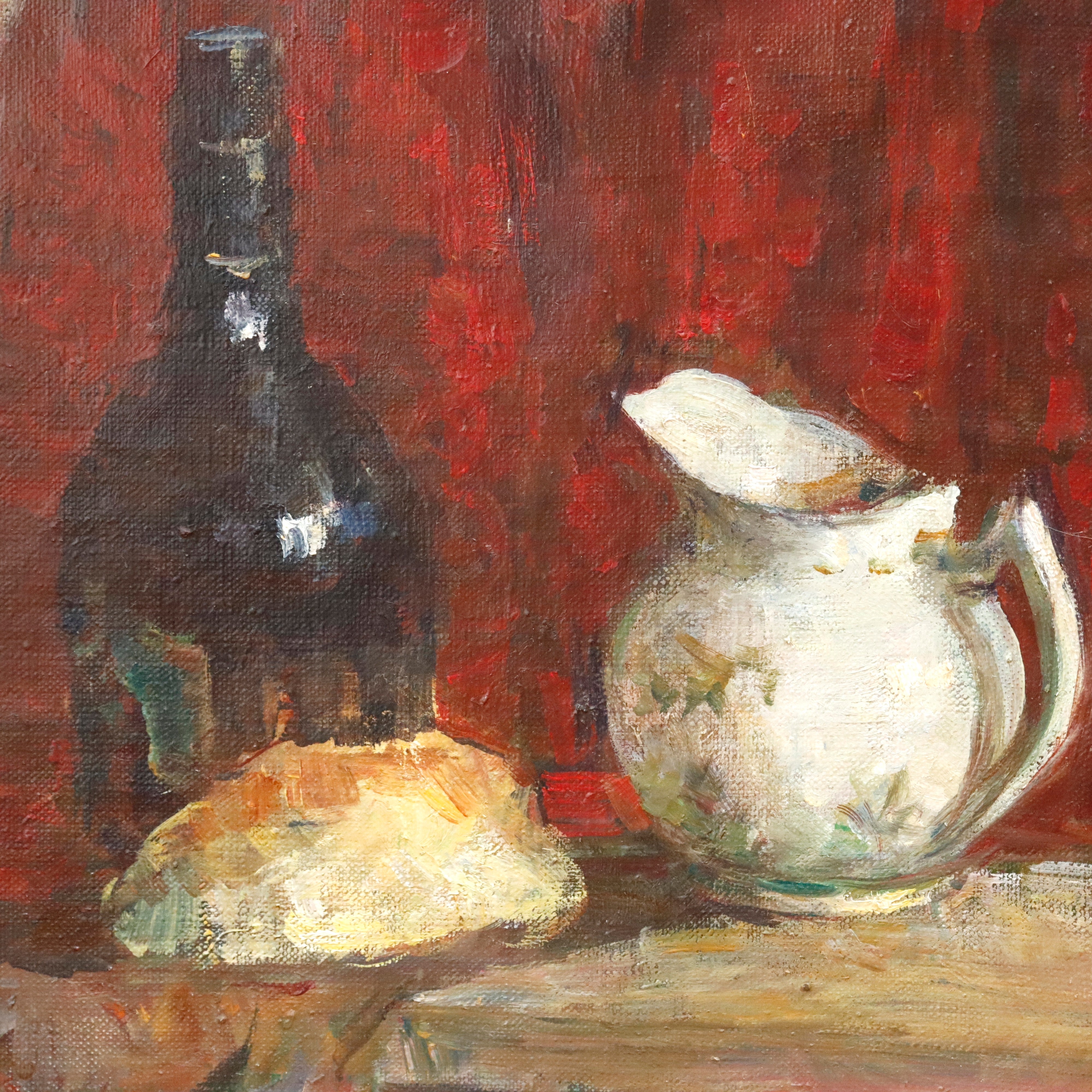 AW308: Tatyana Petrova Still Life w/ Bottle & Jug Oil on Canvas Painting