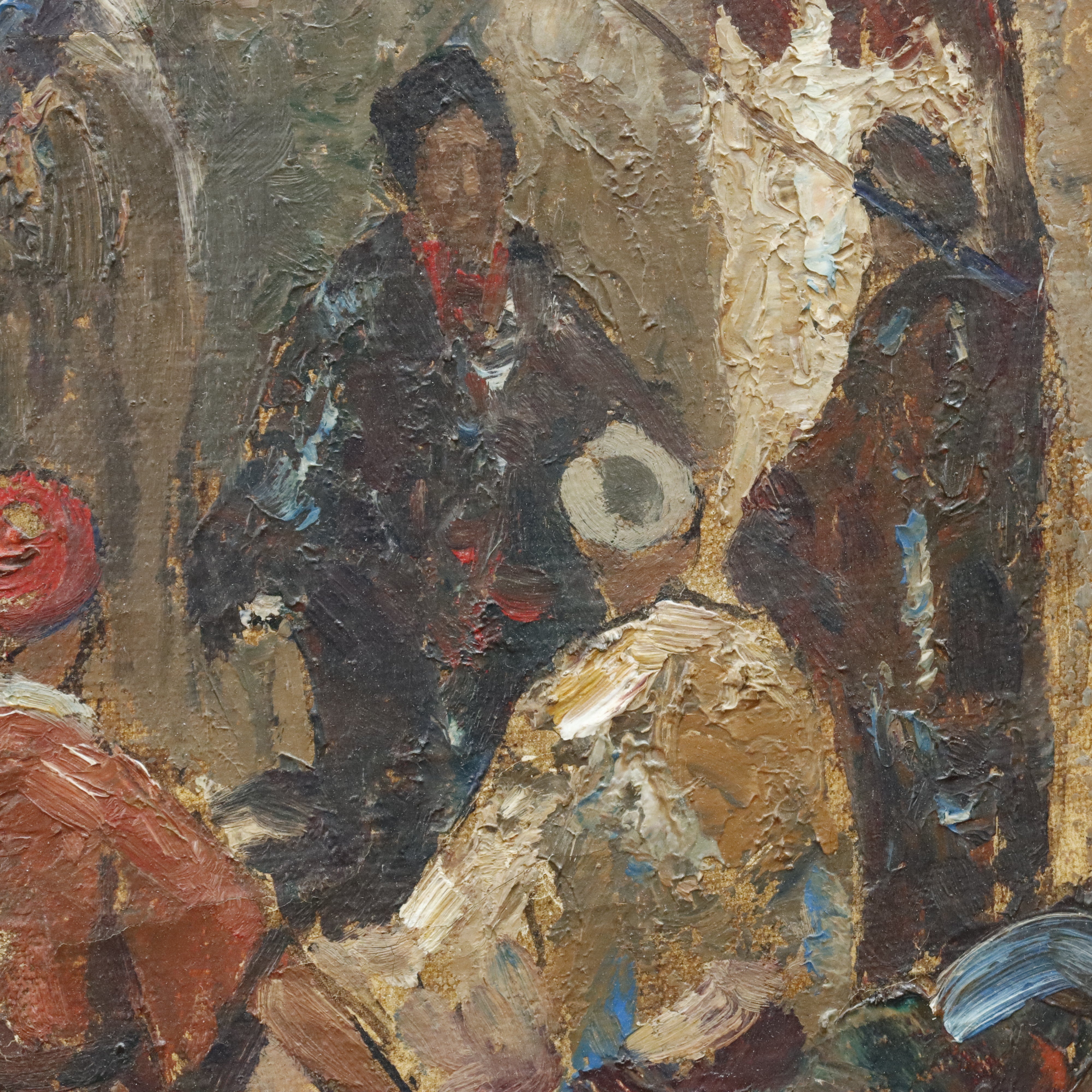 AW088: Arabian Street Scene Oil on Canvas Painting Signed Yongert