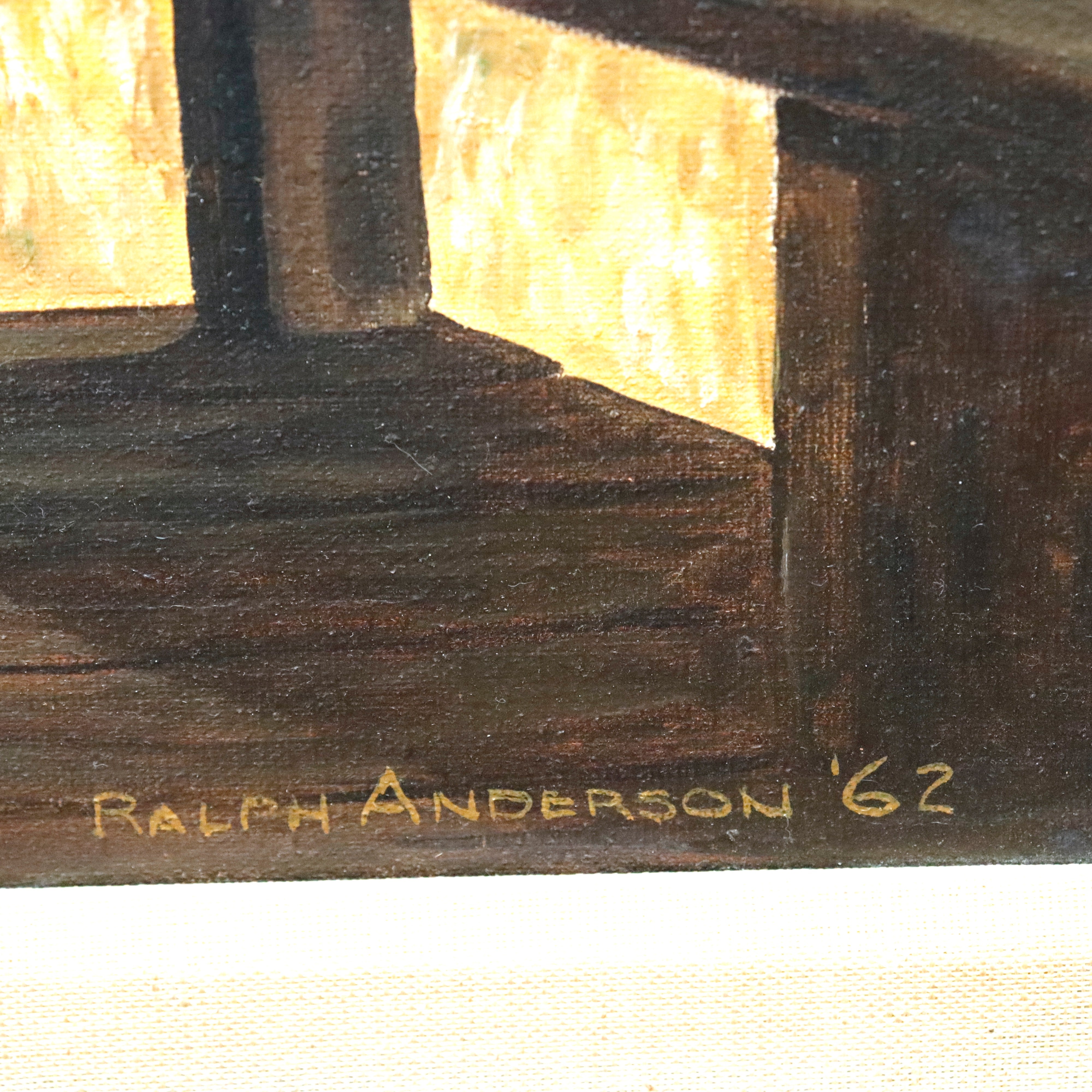 AW320: Ralph Anderson Lazy Summer Afternoon Oil on Canvas Painting 1962