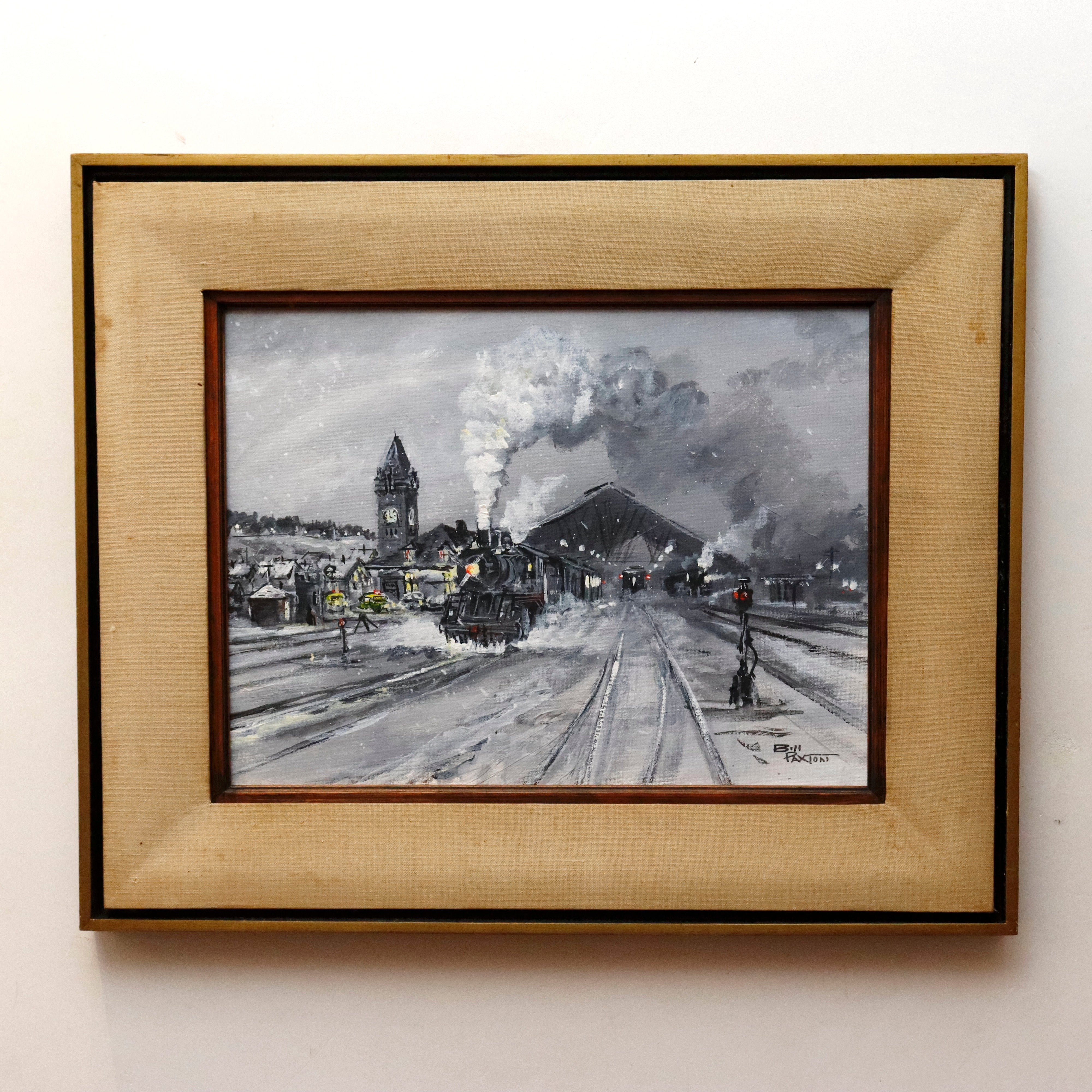 Bill Paxton Union Station in Portland Maine Circa 1945 Oil Painting | Work of Man