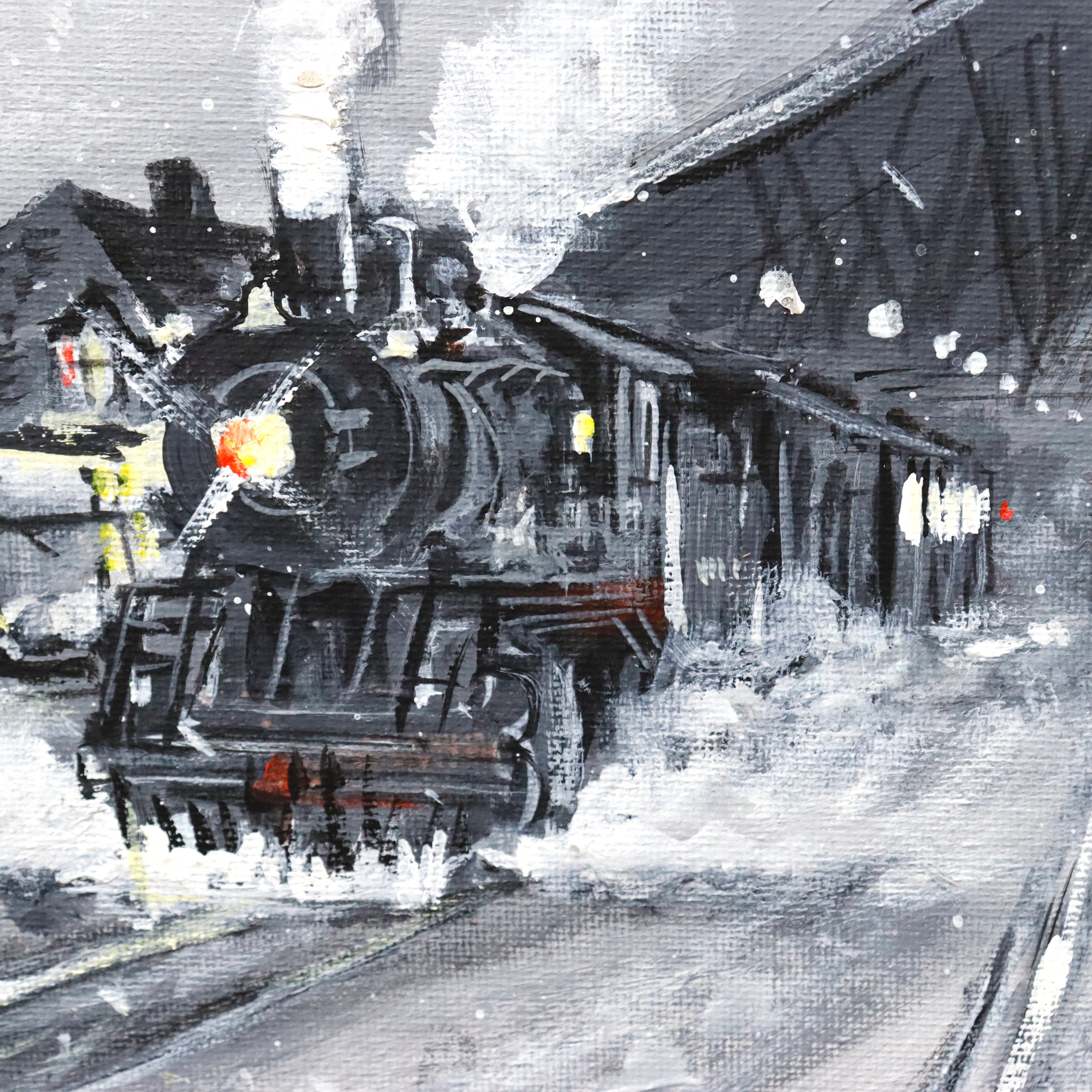 AW092: Bill Paxton - Union Station in Portland Maine - Circa 1945 Mid Century Oil on Board