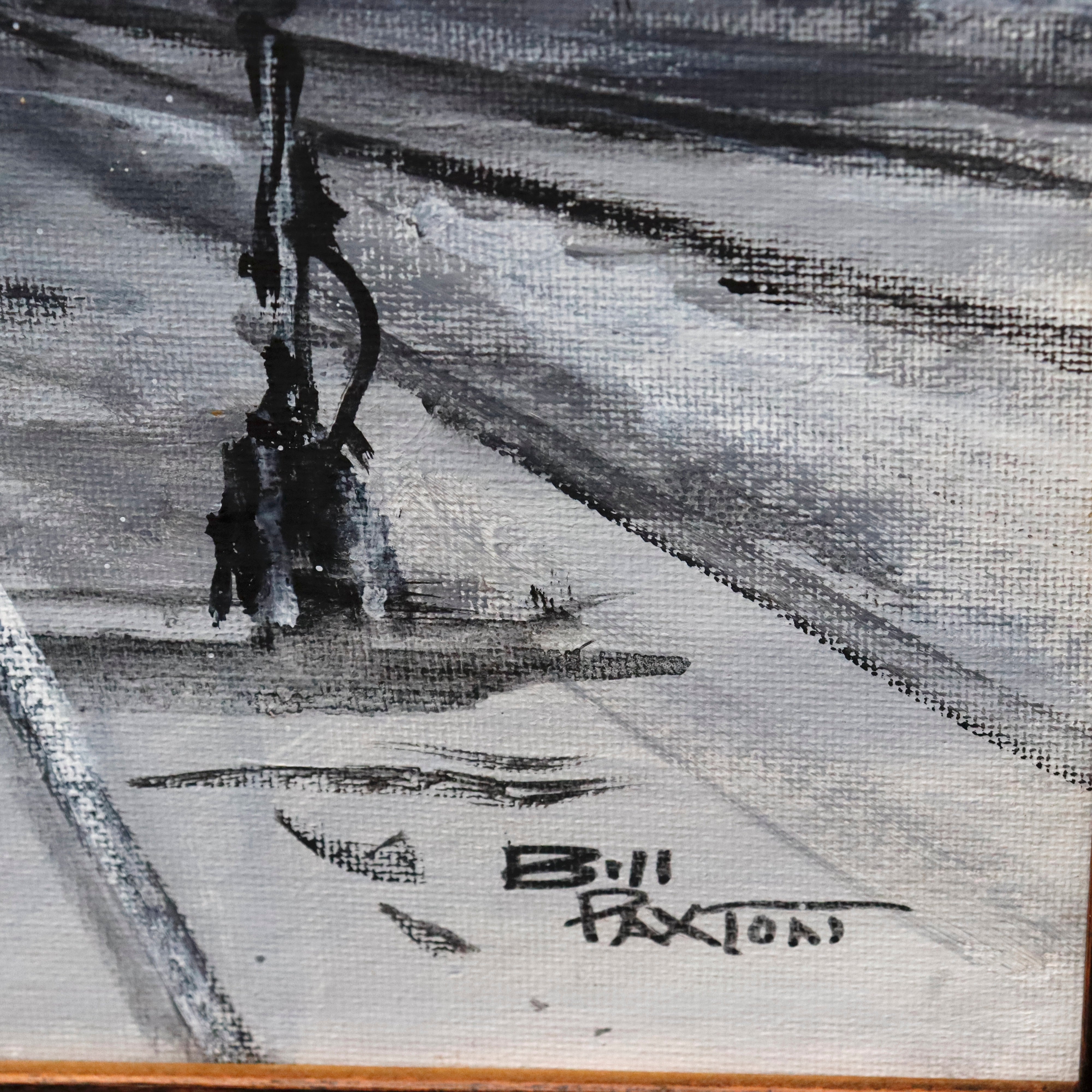 AW092: Bill Paxton - Union Station in Portland Maine - Circa 1945 Mid Century Oil on Board