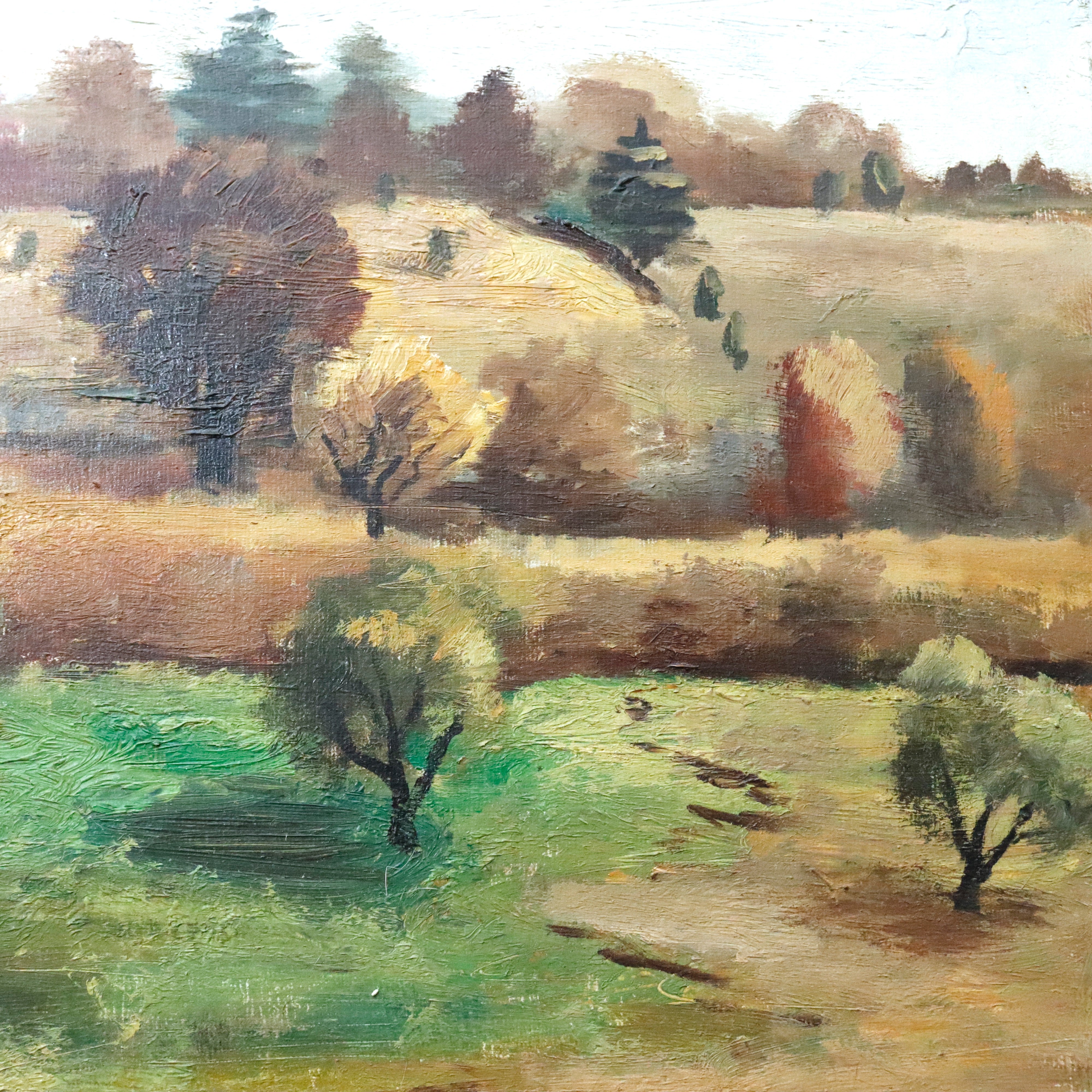 AW921: Arnold Blanch Antique Regionalist WPA  "Landscape With Red Barn" Woodstock New York Oil on Canvas Painting
