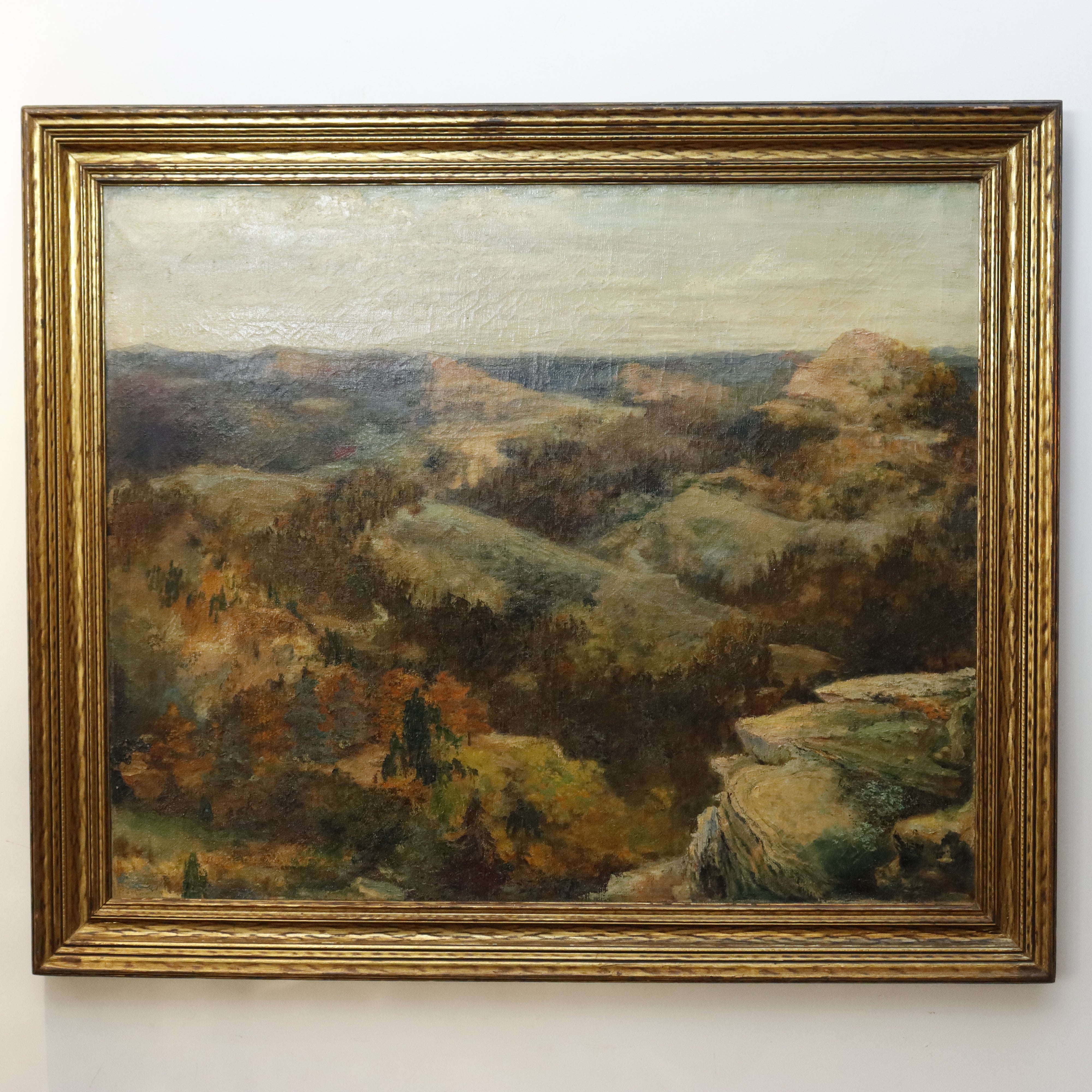 AW310: Imogene Williams The Ozarks WPA American Regionalist Artist Oil on Canvas Painting Circa 1940's