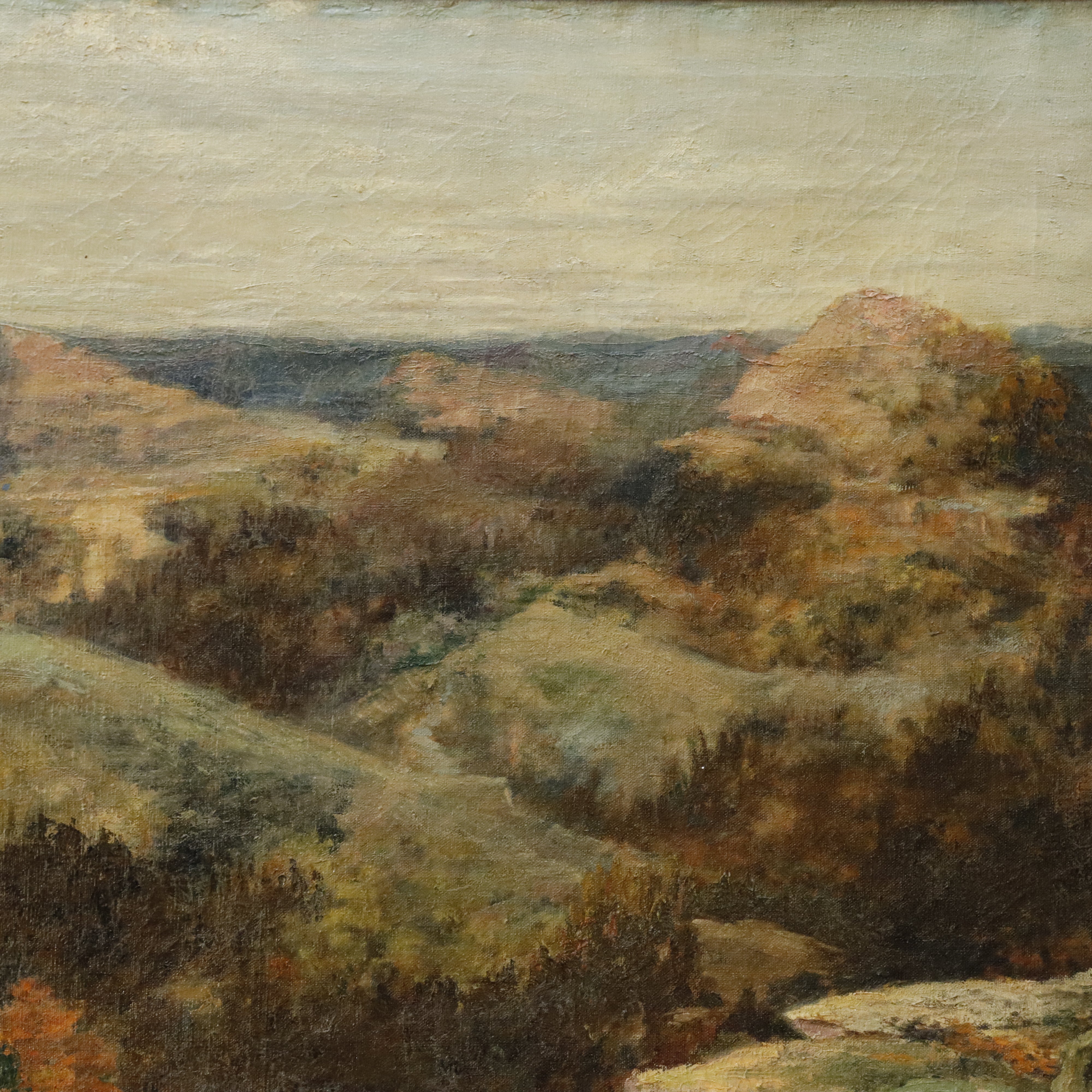 AW310: Imogene Williams The Ozarks WPA American Regionalist Artist Oil on Canvas Painting Circa 1940's