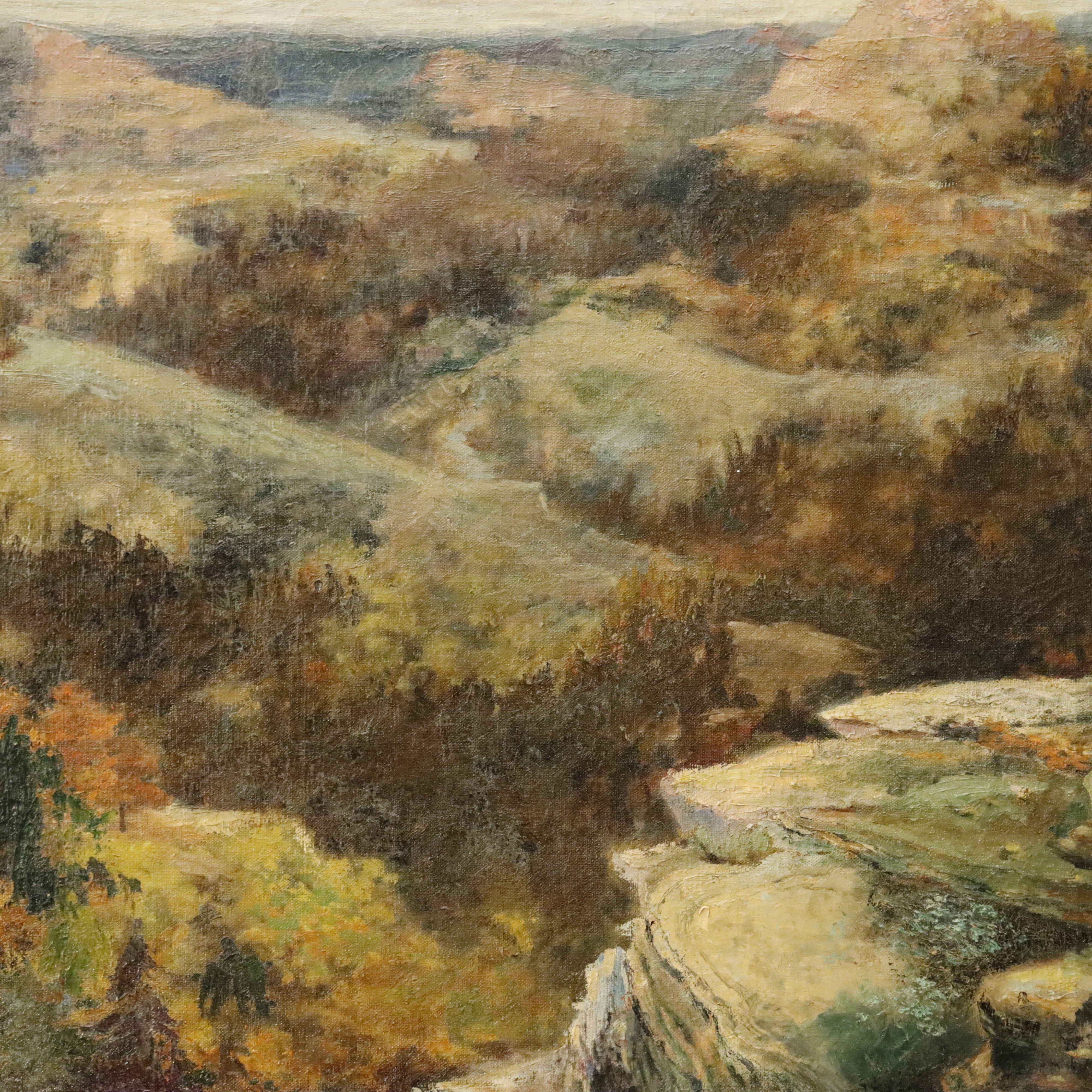 AW310: Imogene Williams The Ozarks WPA American Regionalist Artist Oil on Canvas Painting Circa 1940's