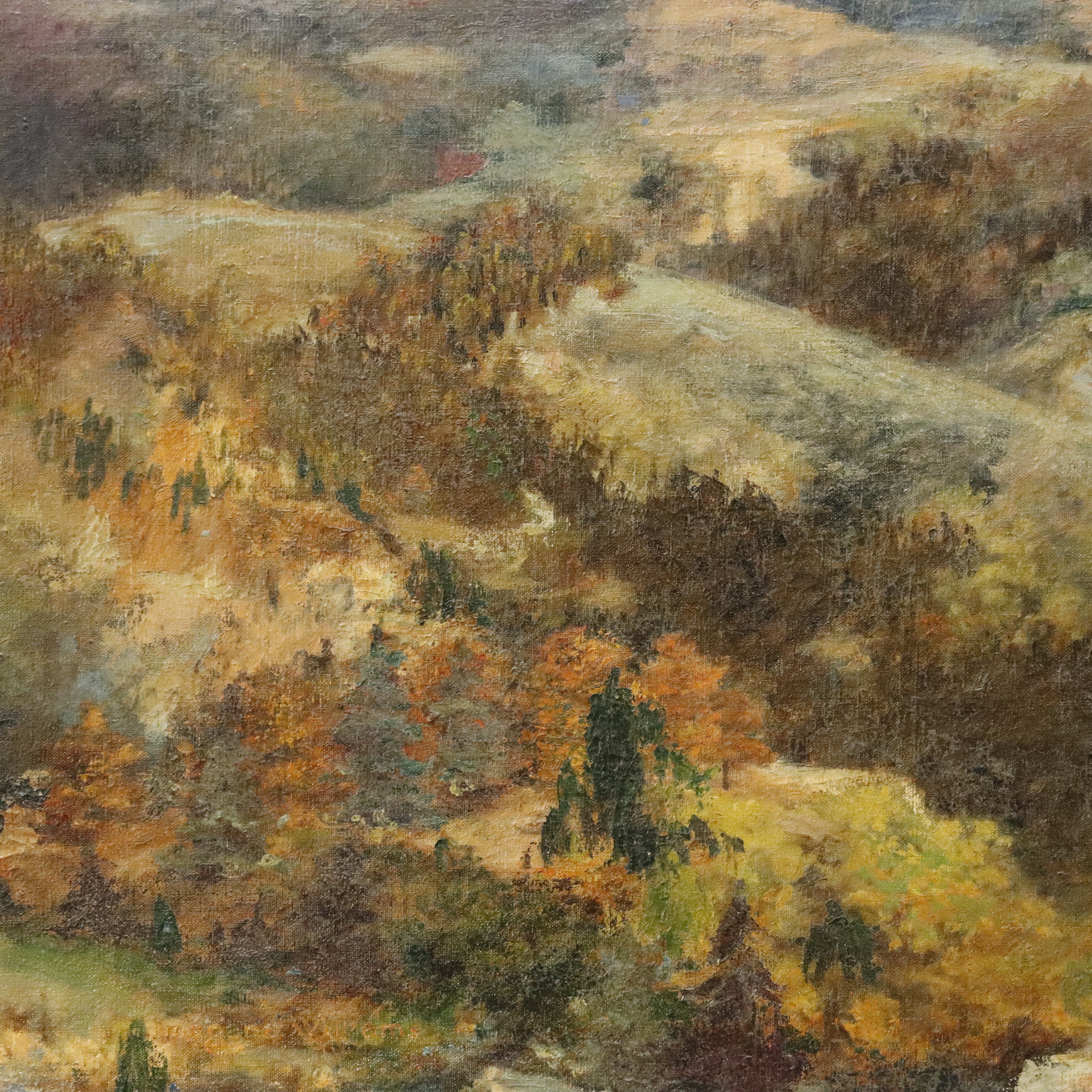 AW310: Imogene Williams The Ozarks WPA American Regionalist Artist Oil on Canvas Painting Circa 1940's