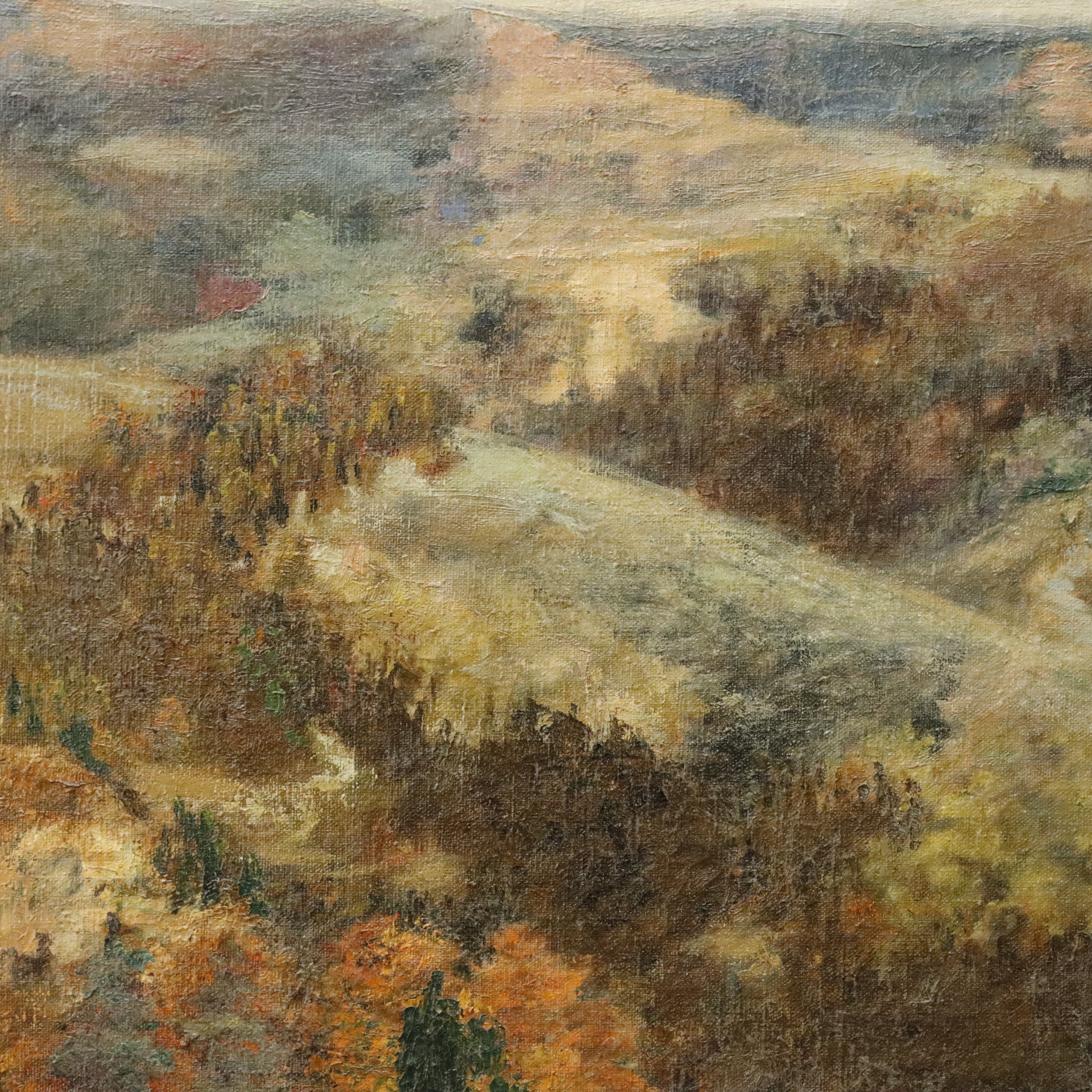 AW310: Imogene Williams The Ozarks WPA American Regionalist Artist Oil on Canvas Painting Circa 1940's